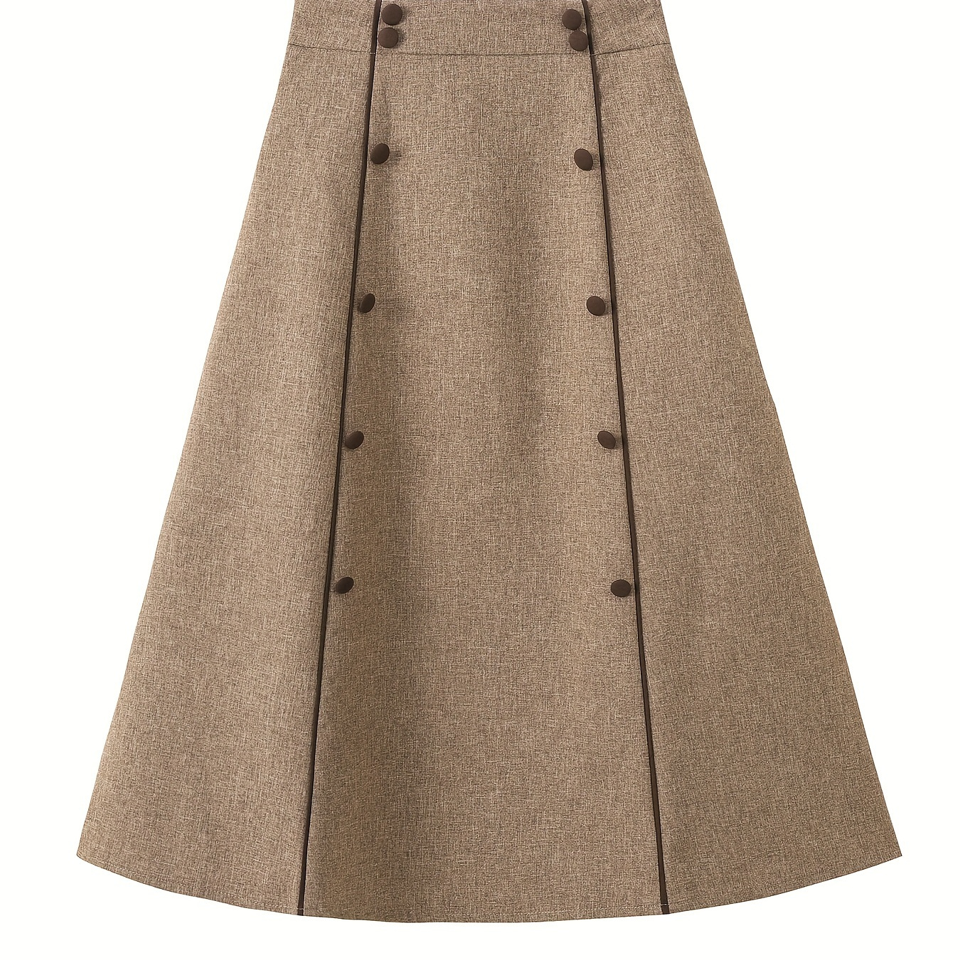 Elegant Women's A-line Skirt - Polyester With Elastane, Solid Color, Regular Length With Pockets, Button Detail, Woven Fabric, Fall/winter Collection, Vintage- And Casual Wear
Elegant Women's A-line Skirt - Polyester With Elastane, Solid Color, Regular Length With Pockets, Button Detail, Woven Fabric, Fall/winter Collection, Vintage- And Casual Wear
