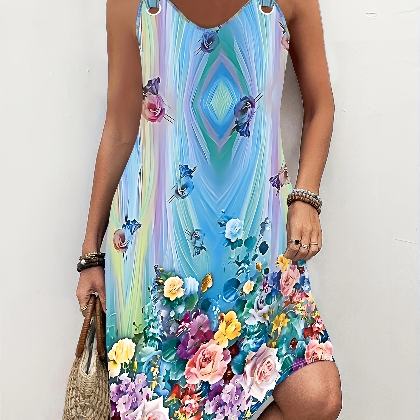 Plus Size Floral Print Tank Dress, Casual Sleeveless Dress For Spring & Summer, Women's Plus Size Clothing
Plus Size Floral Print Tank Dress, Casual Sleeveless Dress For Spring & Summer, Women's Plus Size Clothing
