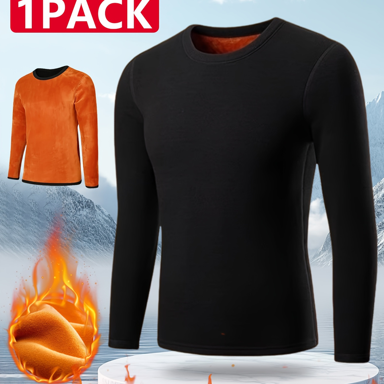 1pc Men's Winter Crew Neck Tops, 95% Polyester 5% Spandex Knit Fabric, Casual Solid Color Long Sleeve Thermal Underwear For Outdoor And Home
1pc Men's Winter Crew Neck Tops, 95% Polyester 5% Spandex Knit Fabric, Casual Solid Color Long Sleeve Thermal Underwear For Outdoor And Home