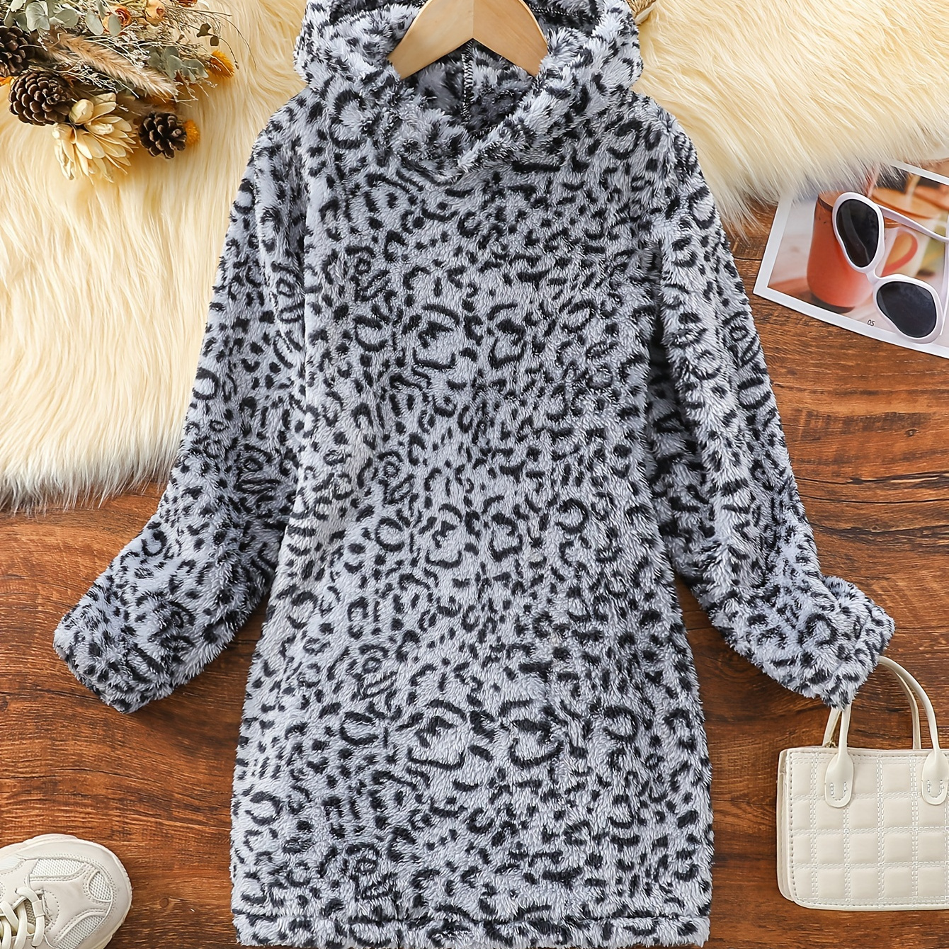 Elegant Girls Leopard Print Hooded Dress Thick Long Sleeve Dresses For Fall Winter Gift
Elegant Girls Leopard Print Hooded Dress Thick Long Sleeve Dresses For Fall Winter Gift