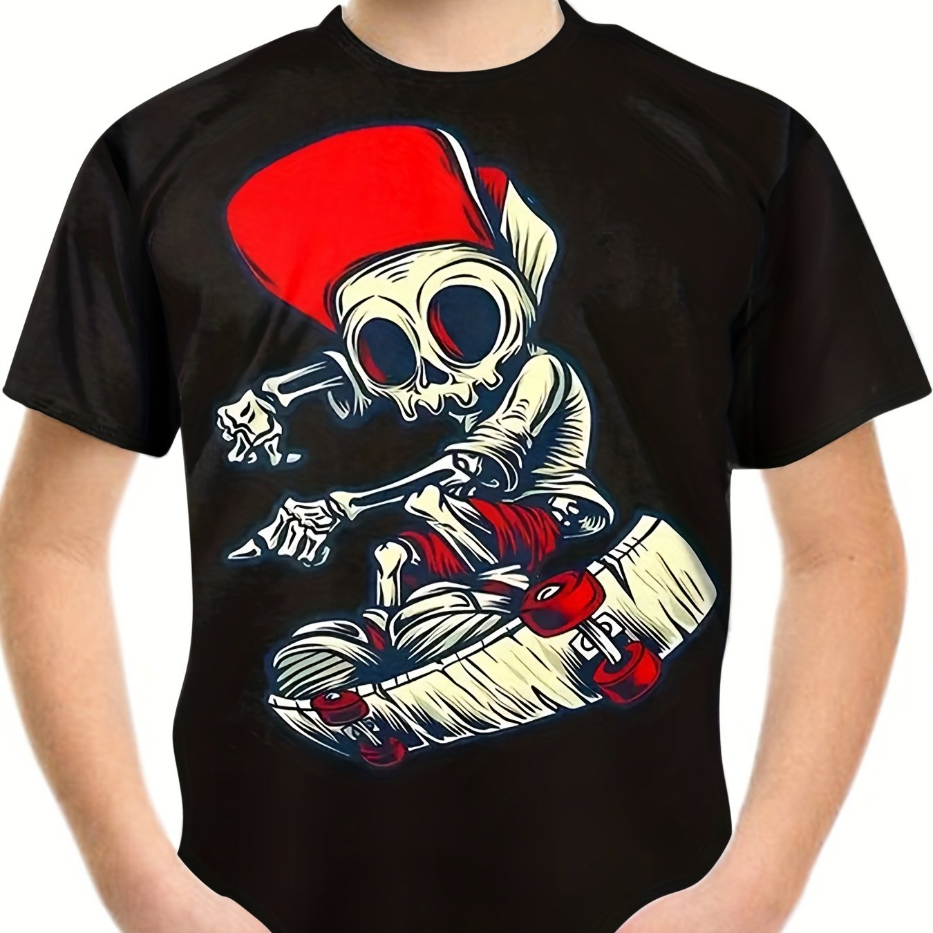 Boys And Girls 3d Print Casual T-shirt, Kids Creative Skateboard Player Skull Graphic Tees, Stylish Street Wear Halloween Top
Boys And Girls 3d Print Casual T-shirt, Kids Creative Skateboard Player Skull Graphic Tees, Stylish Street Wear Halloween Top