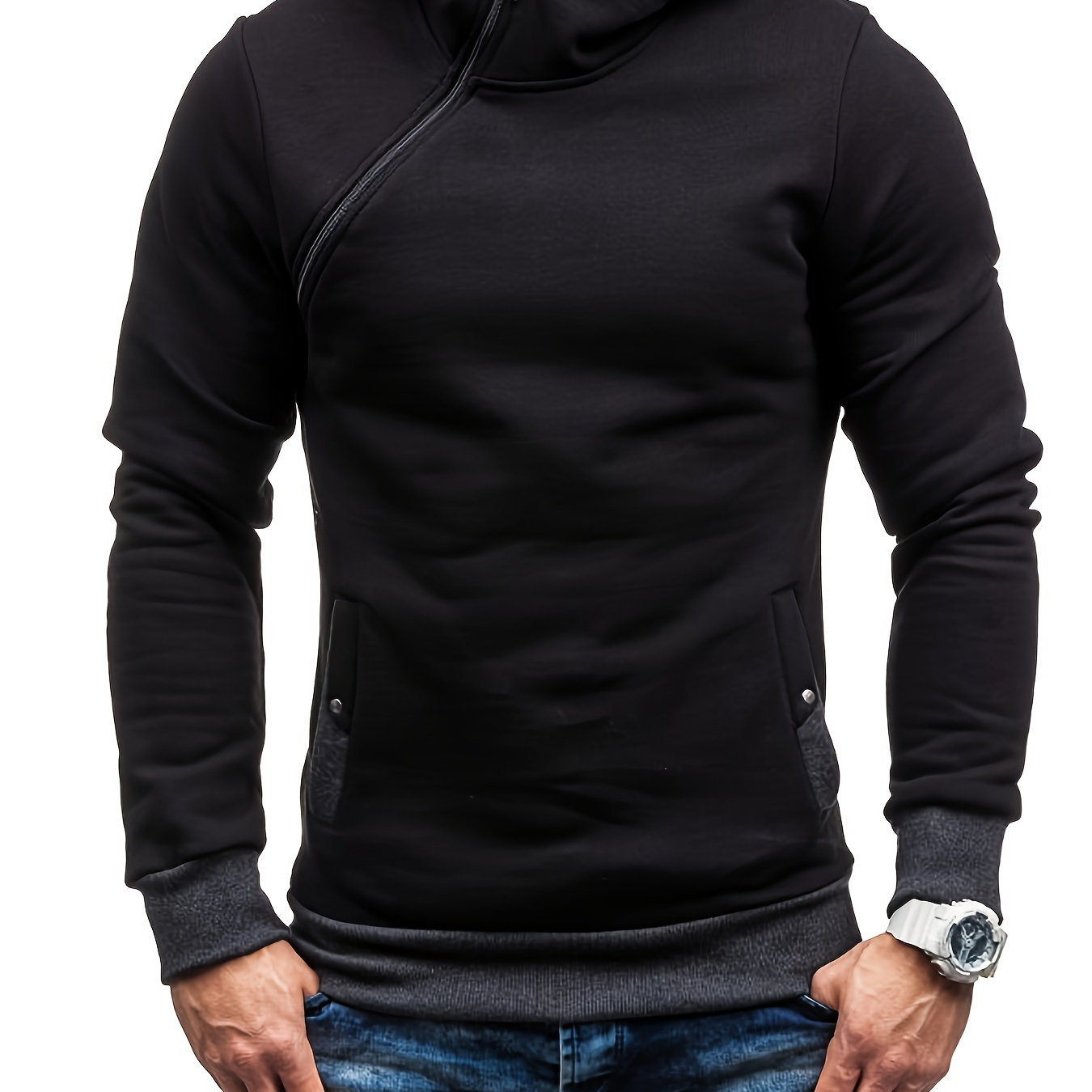 Men' Hoodie With Kangaroo Pocket, Casual Long Sleeve Zip Up Hooded Sweatshirt For Outdoor
Men' Hoodie With Kangaroo Pocket, Casual Long Sleeve Zip Up Hooded Sweatshirt For Outdoor