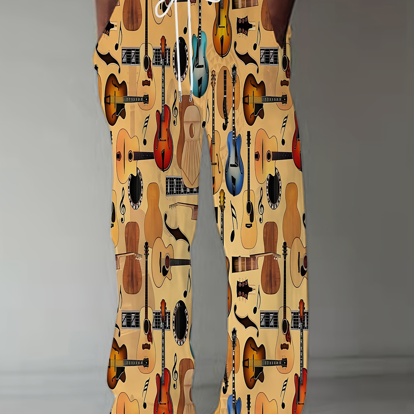 Men's Casual Straight-leg Pants With 3d Guitar Print - Loose Fit, Drawstring Waist, Polyester - Outdoor Activities
Men's Casual Straight-leg Pants With 3d Guitar Print - Loose Fit, Drawstring Waist, Polyester - Outdoor Activities