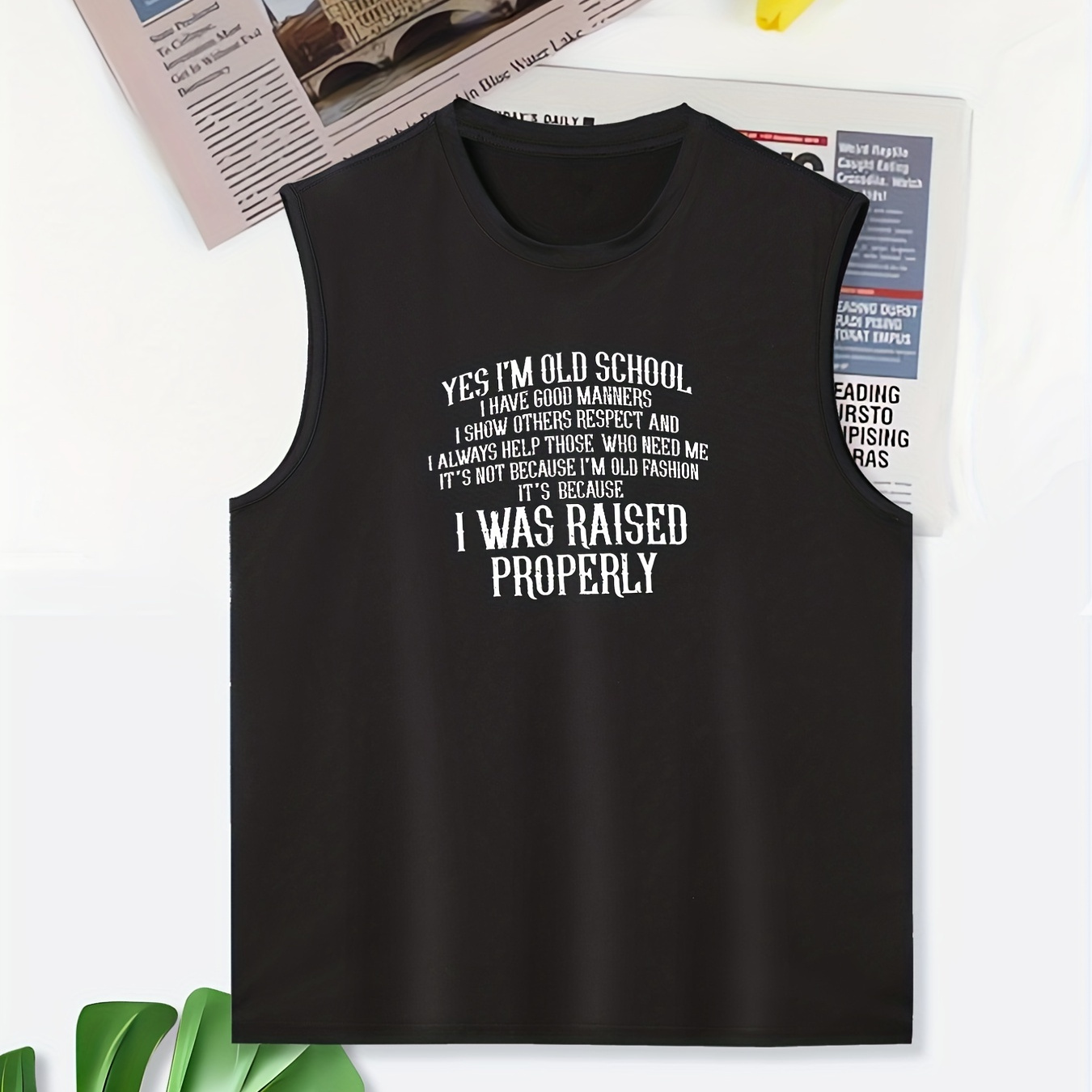 Plus Size Men's Casual Trendy Raised Properly Letters Graphic Print Sleeveless Tank Tops, Summer Oversized Loose Vest For Fitness, Workout, Training
Plus Size Men's Casual Trendy Raised Properly Letters Graphic Print Sleeveless Tank Tops, Summer Oversized Loose Vest For Fitness, Workout, Training