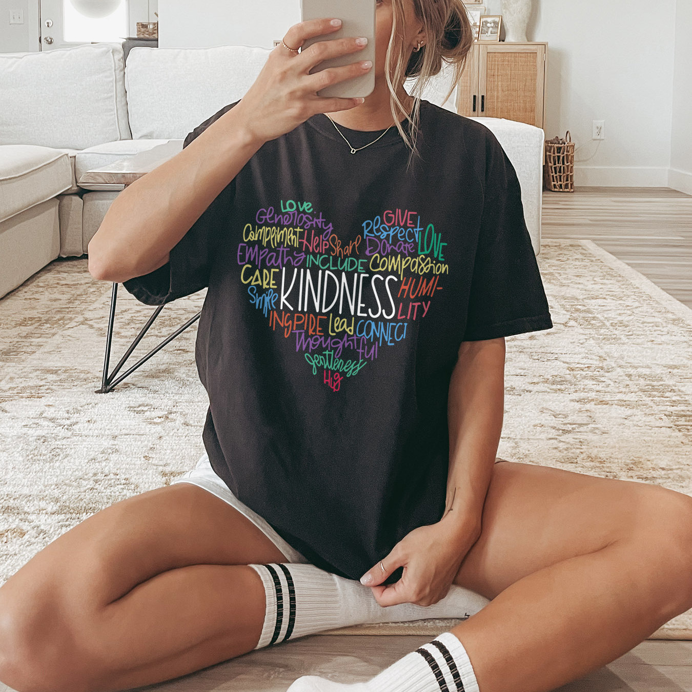 Kindness Print T-shirt, Short Sleeve Crew Neck Casual Top For Summer & Spring, Women's Clothing
Kindness Print T-shirt, Short Sleeve Crew Neck Casual Top For Summer & Spring, Women's Clothing