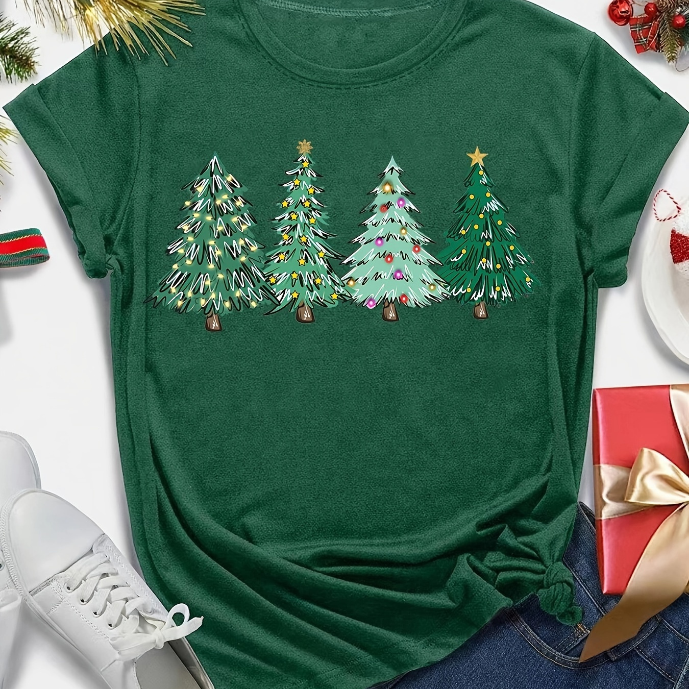 Christmas-themed Teacher's Back-to-school Casual T-shirt - Soft , Crew Neck, Short Sleeve, Women's Fashion
Christmas-themed Teacher's Back-to-school Casual T-shirt - Soft , Crew Neck, Short Sleeve, Women's Fashion