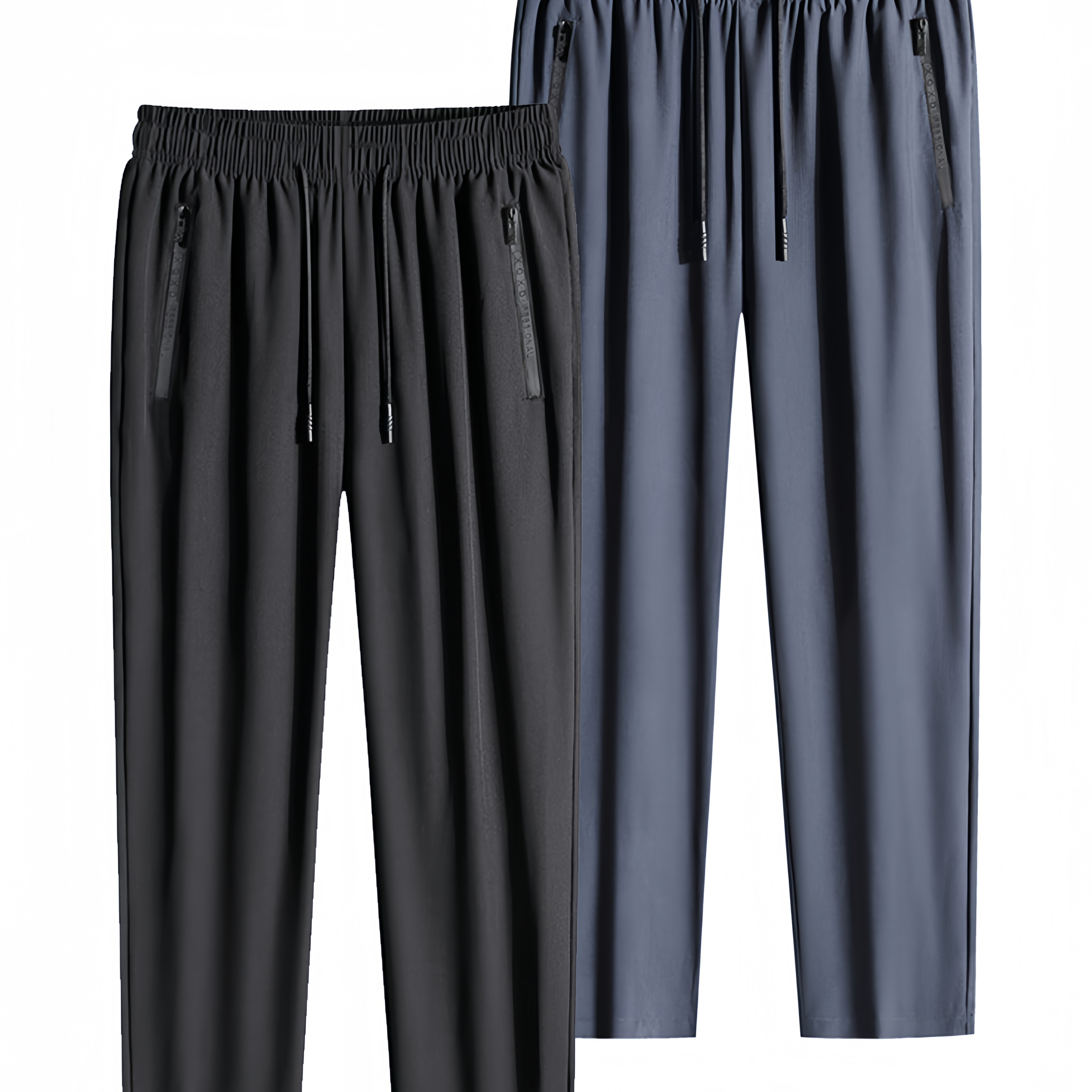 2 Pcs Men's Solid Pants With Zipper Pockets, Casual Drawstring Barrel Pants For Summer Outdoor Activities Gift
2 Pcs Men's Solid Pants With Zipper Pockets, Casual Drawstring Barrel Pants For Summer Outdoor Activities Gift
