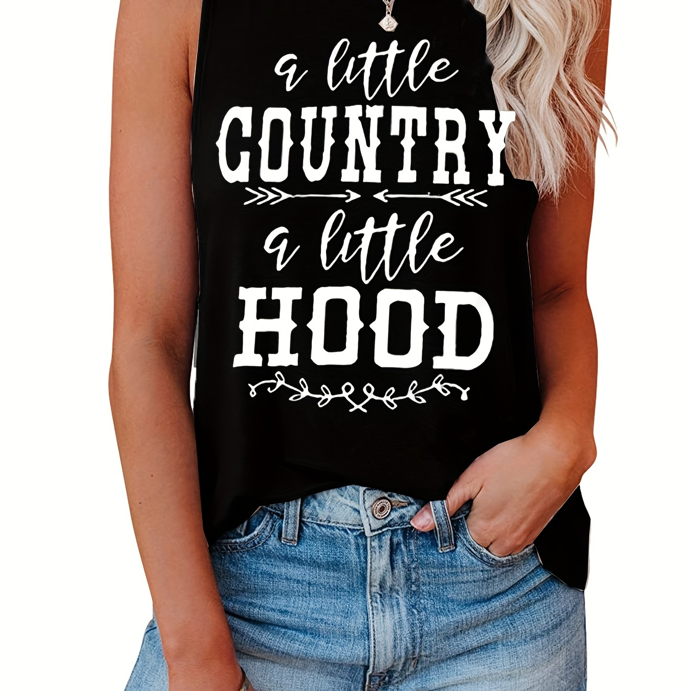 Letter Print Crew Neck Tank Top, Casual Sleeveless Tank Top For Summer, Women's Clothing
Letter Print Crew Neck Tank Top, Casual Sleeveless Tank Top For Summer, Women's Clothing