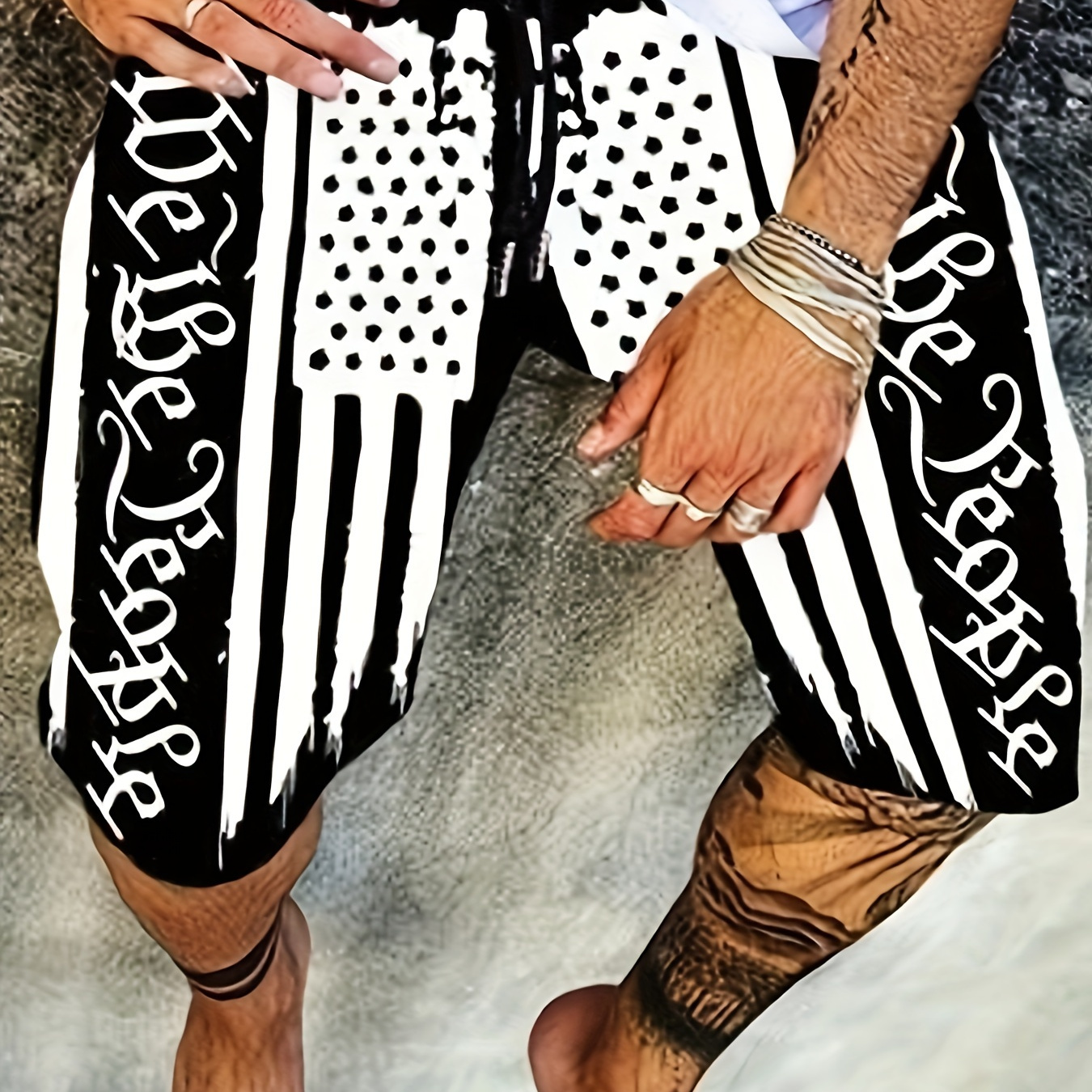 Flag And Retro Letter Digital Print Men's Casual Beach Shorts For Summer Outdoor Sports
Flag And Retro Letter Digital Print Men's Casual Beach Shorts For Summer Outdoor Sports