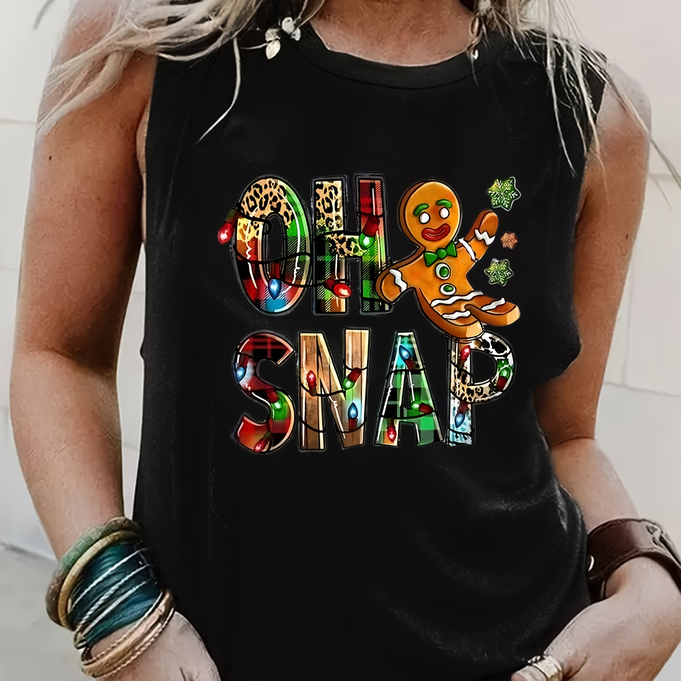 Women's Plus Size Christmas Top - Casual Crew Neck With Festive Print, Loose Fit Sleeveless Shirt For
Women's Plus Size Christmas Top - Casual Crew Neck With Festive Print, Loose Fit Sleeveless Shirt For