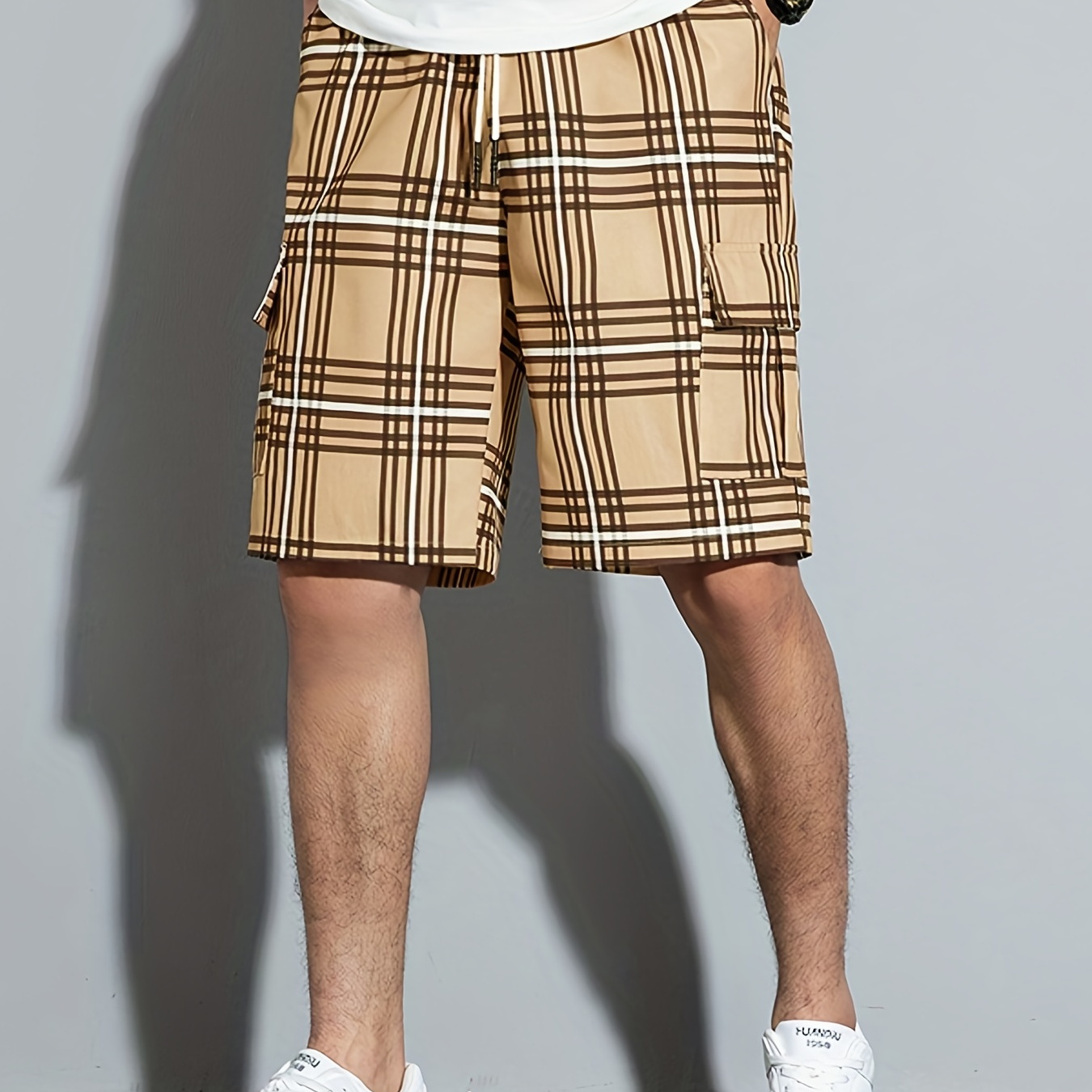 Casual Plaid Side Pockets Drawstring Beach Shorts, Men's Cargo Shorts For Summer Outdoor
Casual Plaid Side Pockets Drawstring Beach Shorts, Men's Cargo Shorts For Summer Outdoor