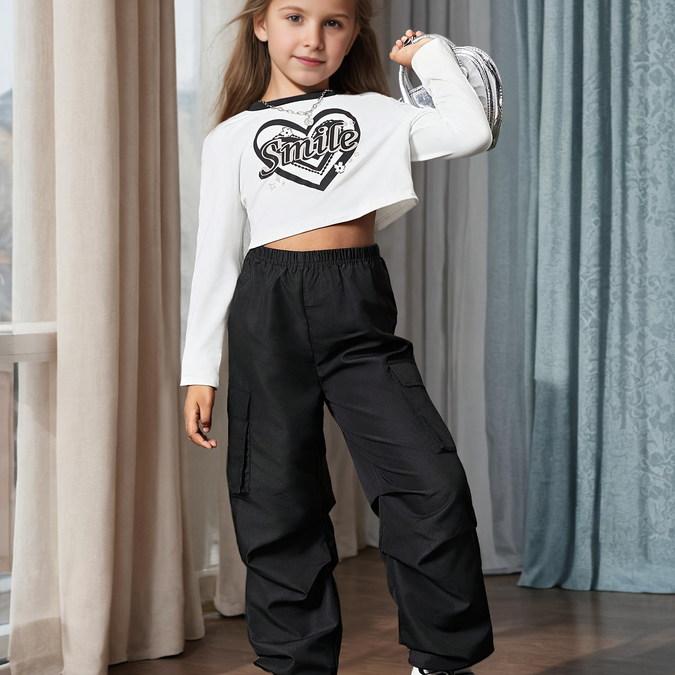 2 pièces t- court à longues imprimé cœur et pantalon - Polyvalent et décontractées, cadeau
2 pièces t- court à longues imprimé cœur et pantalon - Polyvalent et décontractées, cadeau