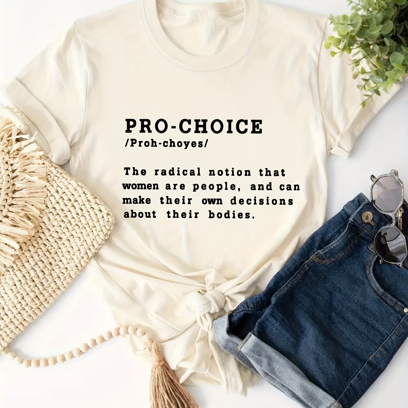Plus Size Pro Choice Print T-shirt, Casual Short Sleeve Top For Spring & Summer, Women's Plus Size Clothing
Plus Size Pro Choice Print T-shirt, Casual Short Sleeve Top For Spring & Summer, Women's Plus Size Clothing