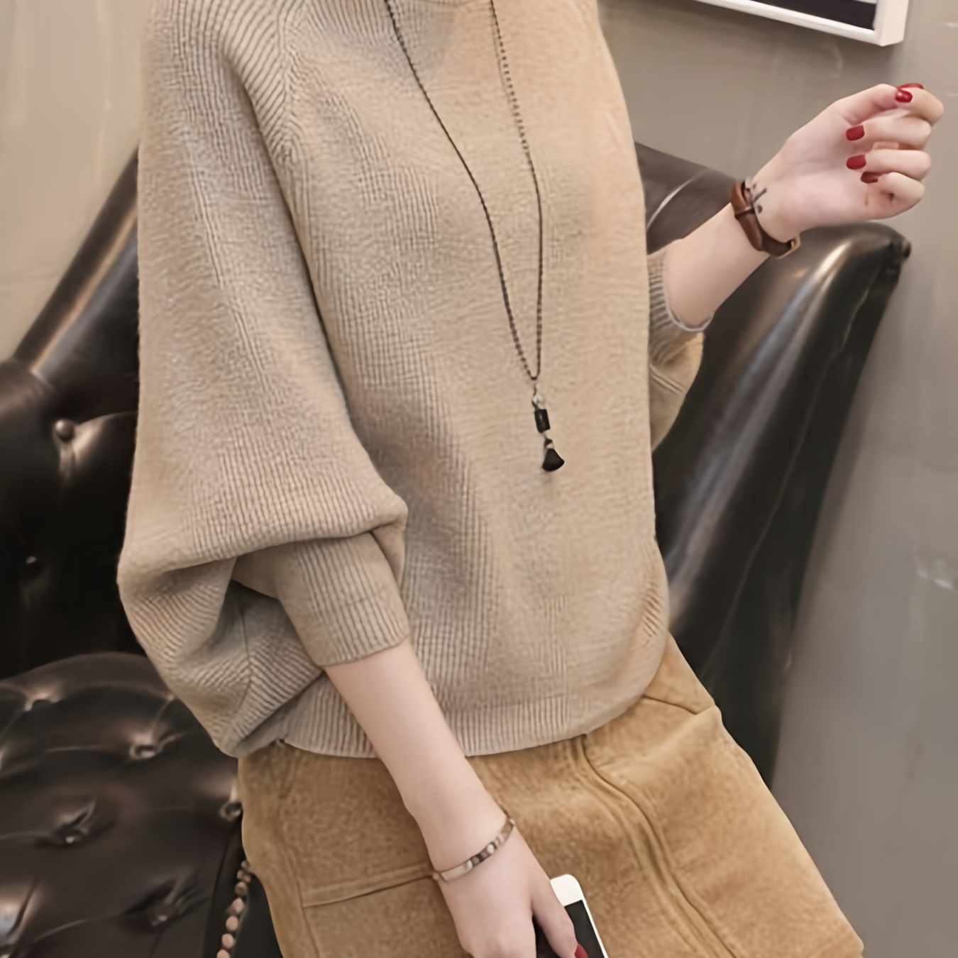 Size Women's Sweater - Casual Batwing Sleeve, Crew Neck Pullover In Solid Color, Knit Fabric, Machine Washable
Size Women's Sweater - Casual Batwing Sleeve, Crew Neck Pullover In Solid Color, Knit Fabric, Machine Washable