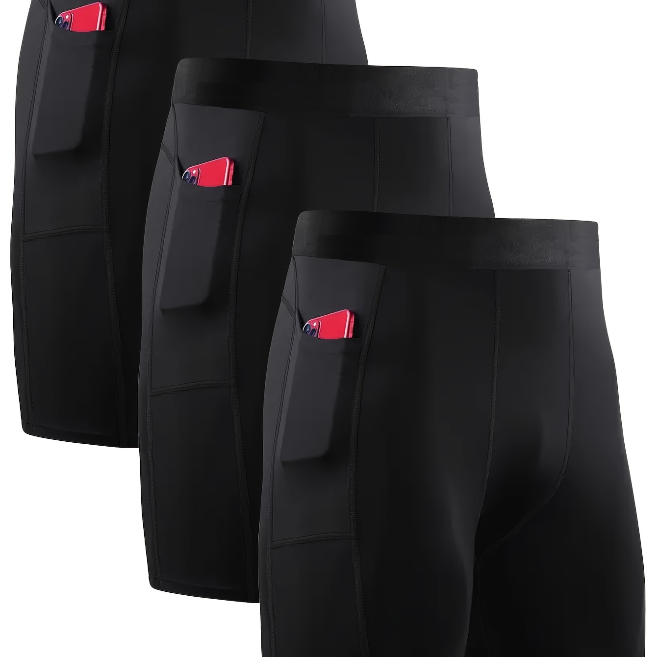 3-pack Men's Shorts With Pockets, Polyester-spandex , High Stretch Knit Fabric, Solid Color, , Sports Style, For Running & Workout, , No Belt
3-pack Men's Shorts With Pockets, Polyester-spandex , High Stretch Knit Fabric, Solid Color, , Sports Style, For Running & Workout, , No Belt