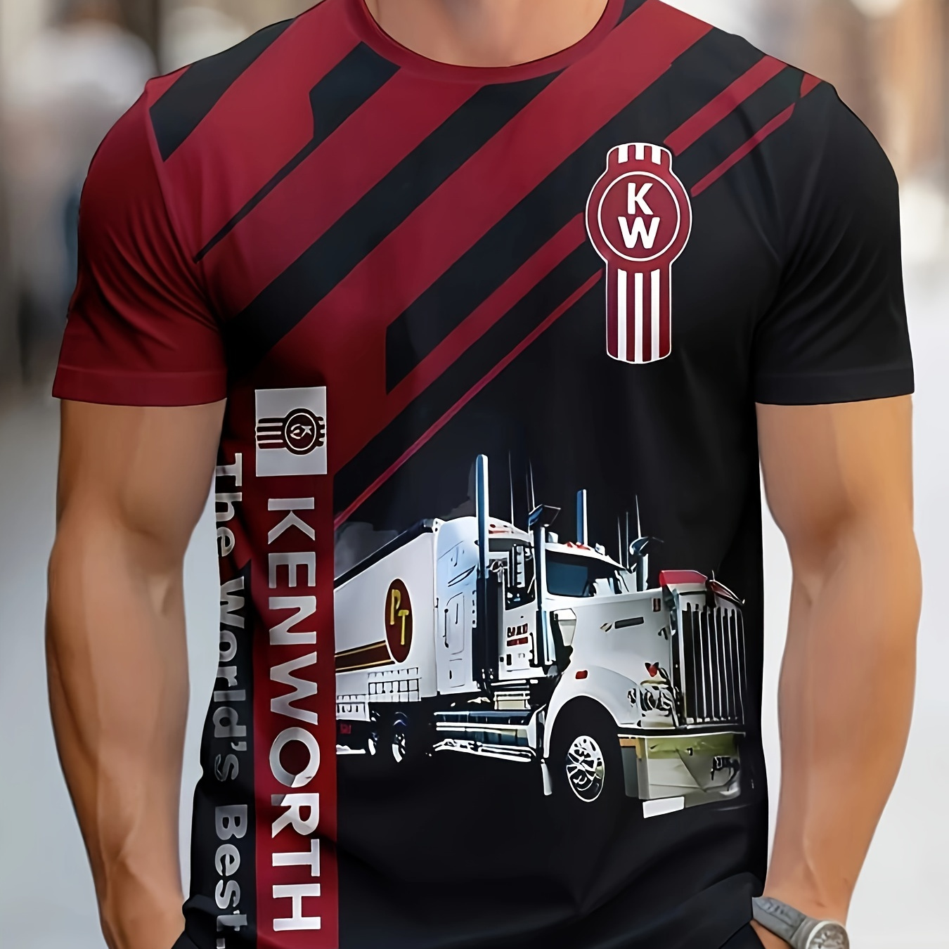 Men's Fashionable Casual Round Neck T-shirt With 3d Truck Print - , Polyester, Knit Fabric, , Non-transparent, Ideal For Casual Attire
Men's Fashionable Casual Round Neck T-shirt With 3d Truck Print - , Polyester, Knit Fabric, , Non-transparent, Ideal For Casual Attire