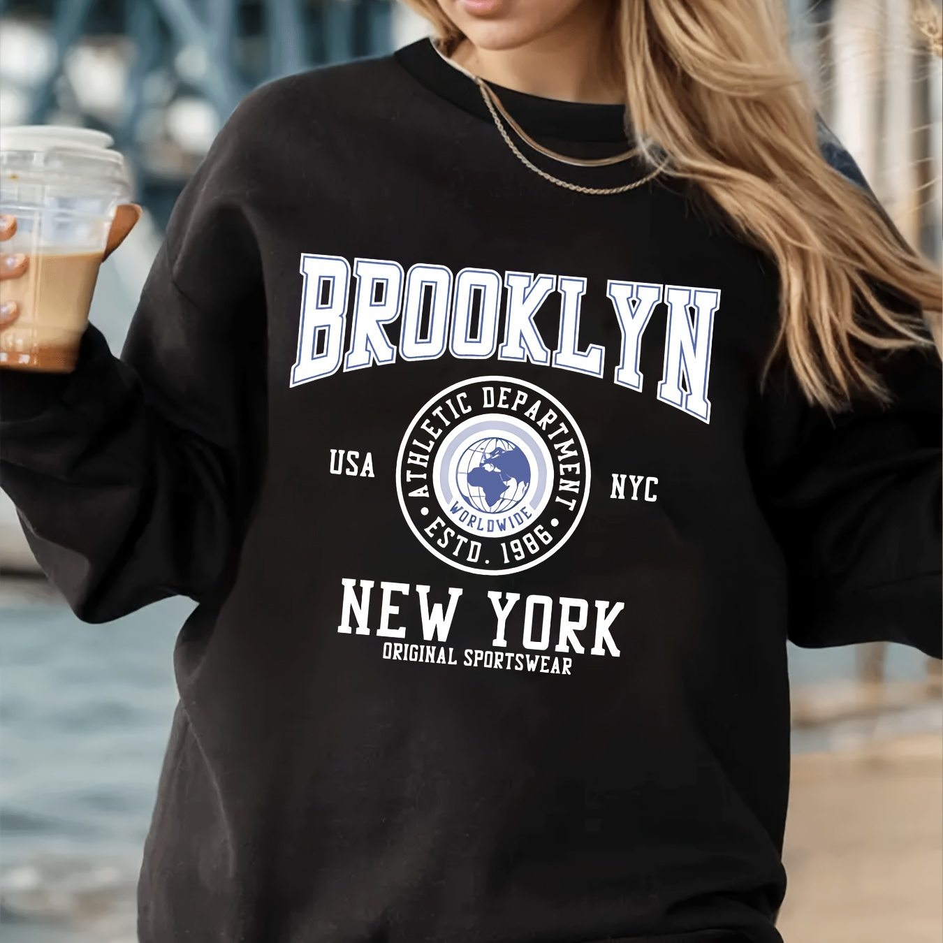 1pc Women's Casual Sports Letter Print Sweatshirt - Cozy Fleece-lined, Long Sleeve Pullover In , Black, Burgundy, Pink, Apricot - Round Neck, 100% Polyester, Machine Washable For All
1pc Women's Casual Sports Letter Print Sweatshirt - Cozy Fleece-lined, Long Sleeve Pullover In , Black, Burgundy, Pink, Apricot - Round Neck, 100% Polyester, Machine Washable For All
