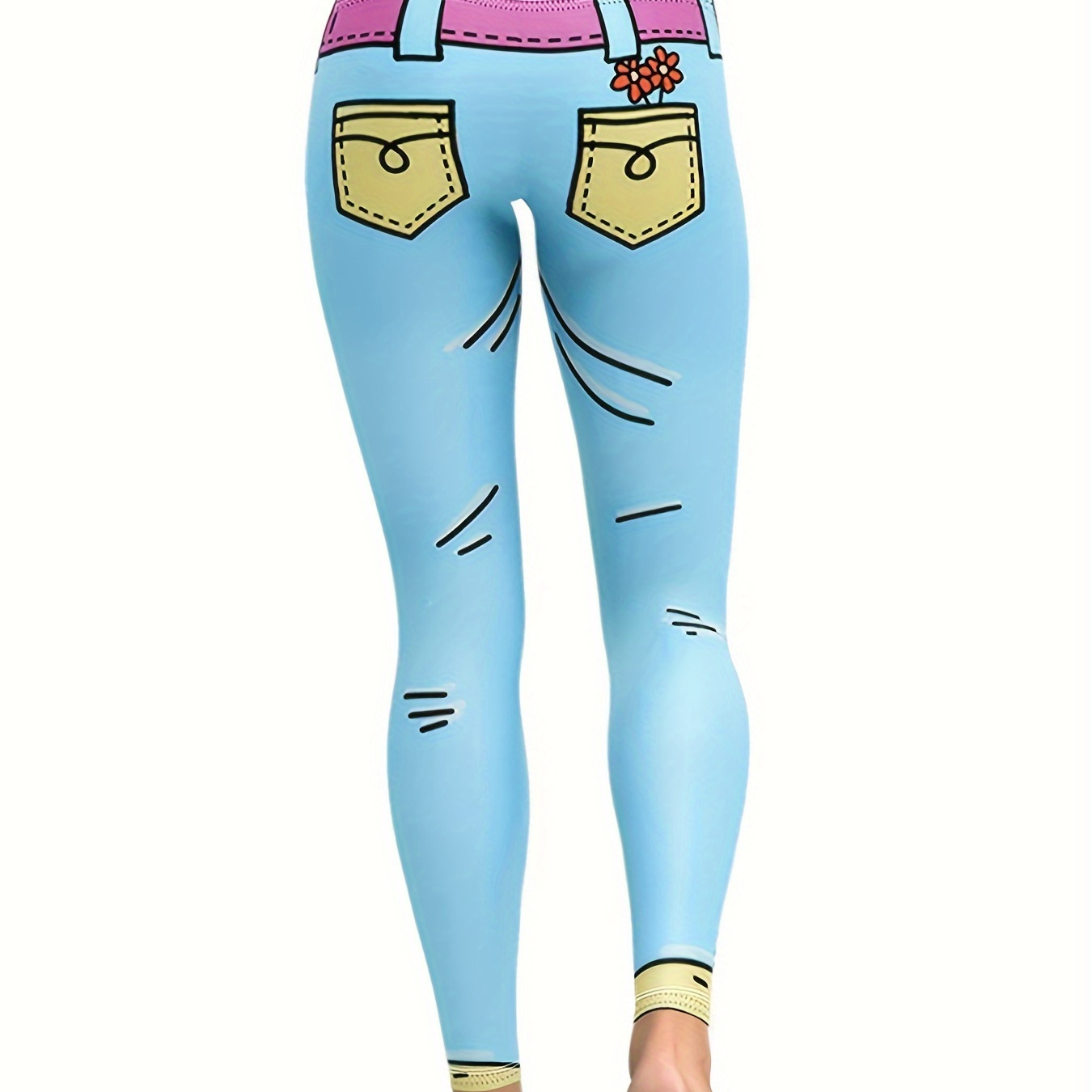 Plus Size Cartoon Print Skinny Leggings, Casual High Waist Stretchy Leggings For Spring & Summer, Women's Plus Size Clothing
Plus Size Cartoon Print Skinny Leggings, Casual High Waist Stretchy Leggings For Spring & Summer, Women's Plus Size Clothing