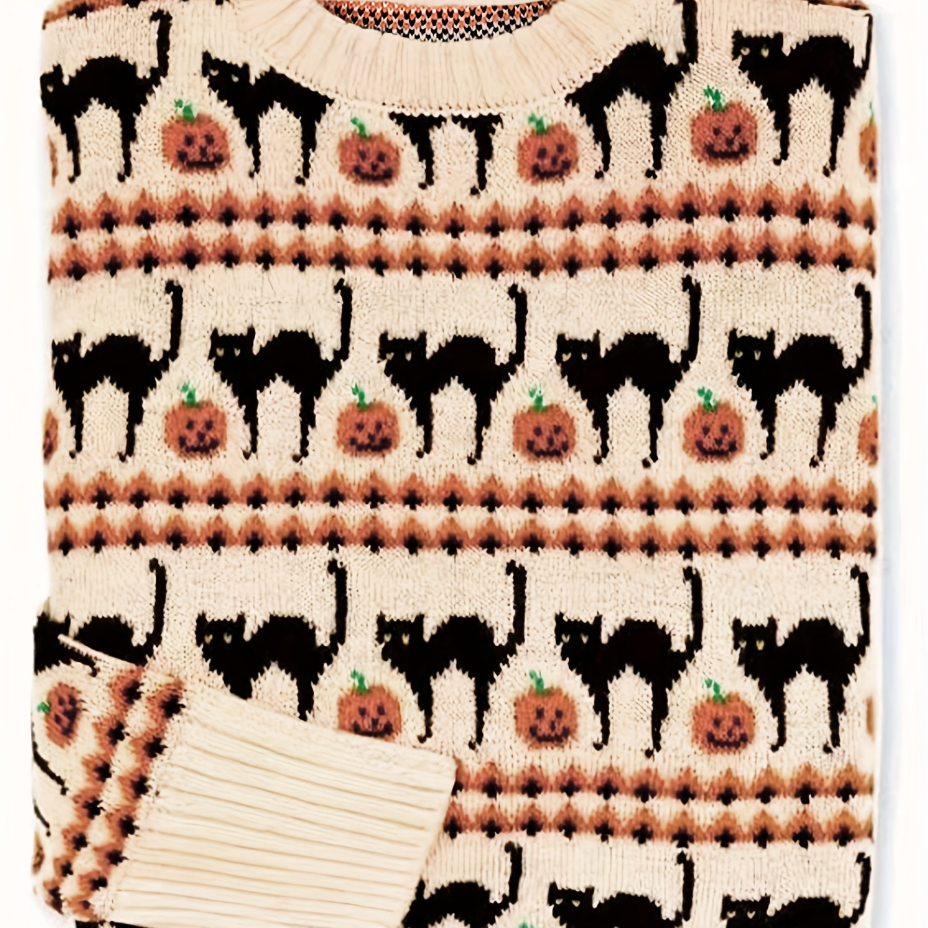 Halloween Pumpkin Cat Pattern Sweater, Casual Crew Neck Long Sleeve Sweater For Fall & Winter, Women's Clothing
Halloween Pumpkin Cat Pattern Sweater, Casual Crew Neck Long Sleeve Sweater For Fall & Winter, Women's Clothing