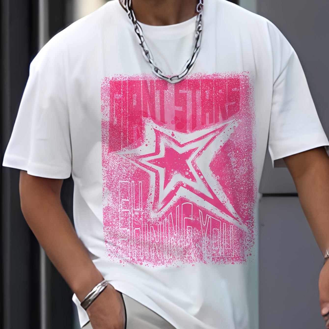 Star Graphic Print Men's Creative Top, Casual Short Sleeve Crew Neck T-shirt, Men's Clothing For Summer Outdoor
Star Graphic Print Men's Creative Top, Casual Short Sleeve Crew Neck T-shirt, Men's Clothing For Summer Outdoor