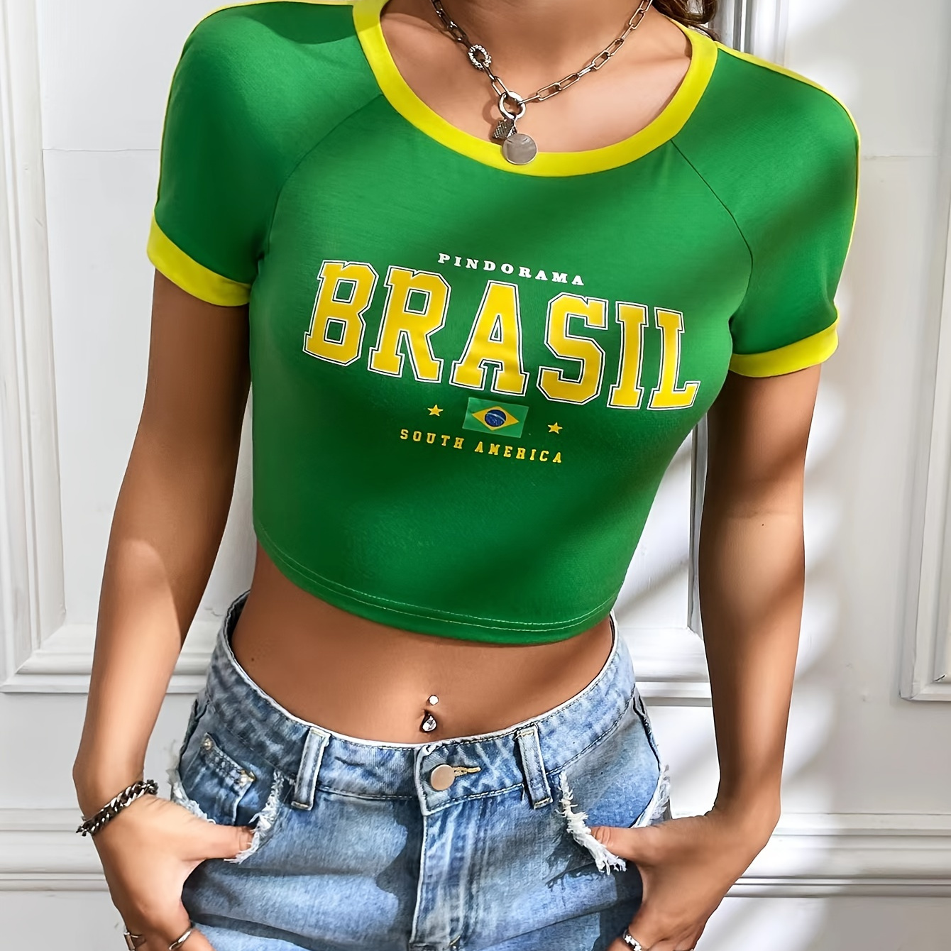 Letter Print Crew Neck T-shirt, Y2k Short Sleeve Crop T-shirt For Spring & Summer, Women's Clothing
Letter Print Crew Neck T-shirt, Y2k Short Sleeve Crop T-shirt For Spring & Summer, Women's Clothing
