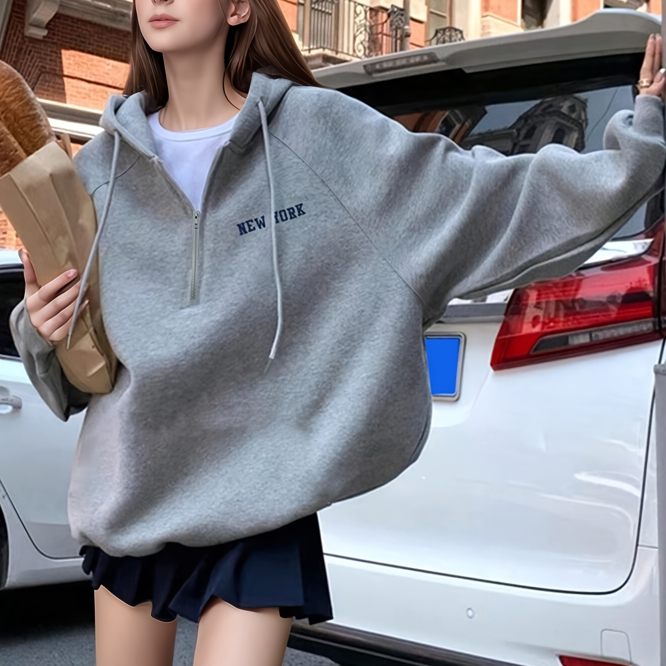 1pc Women's Casual Pullover Hoodie With Letter Print, Polyester Knit Fabric, Drawstring Hood, Regular Length - All Fashion Sweatshirt
1pc Women's Casual Pullover Hoodie With Letter Print, Polyester Knit Fabric, Drawstring Hood, Regular Length - All Fashion Sweatshirt
