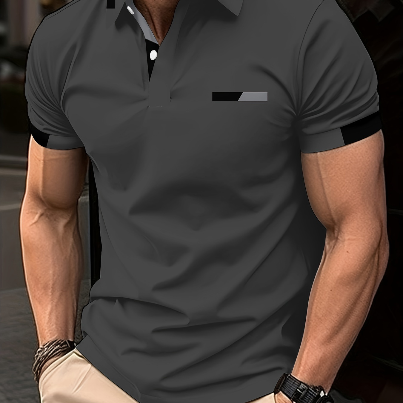 Men's Short Sleeve Lapel Golf Shirts With Chest Pocket, Casual Style Slight Stretch Regular Fit Summer Tops, Summer Golf Shirts
Men's Short Sleeve Lapel Golf Shirts With Chest Pocket, Casual Style Slight Stretch Regular Fit Summer Tops, Summer Golf Shirts