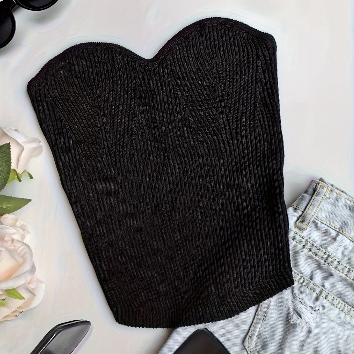 Solid Color Off Shoulder Sweater Vest, Elegant Sleeveless Tube Knitted Vest For Spring & Summer, Women's Clothing
Solid Color Off Shoulder Sweater Vest, Elegant Sleeveless Tube Knitted Vest For Spring & Summer, Women's Clothing