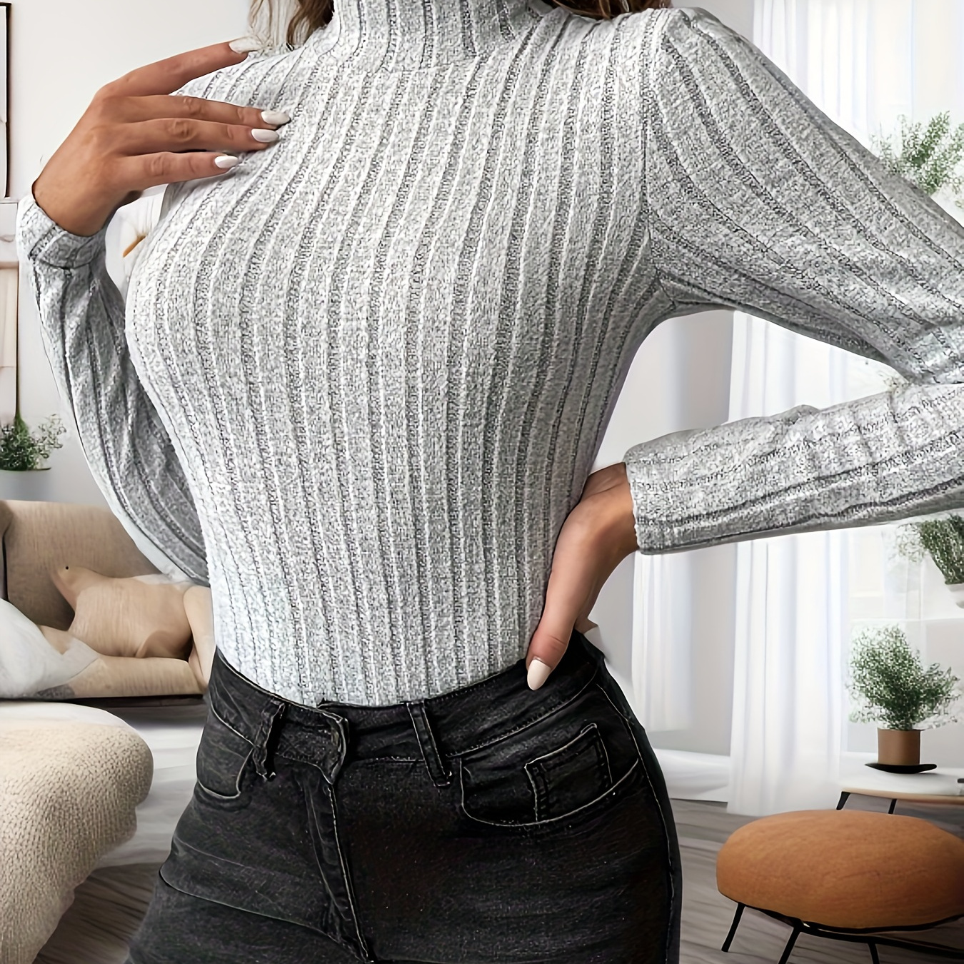 Solid Color Mock Neck Slim T-shirt, Versatile Long Sleeve Simple T-shirt For Spring & Fall, Women's Clothing
Solid Color Mock Neck Slim T-shirt, Versatile Long Sleeve Simple T-shirt For Spring & Fall, Women's Clothing
