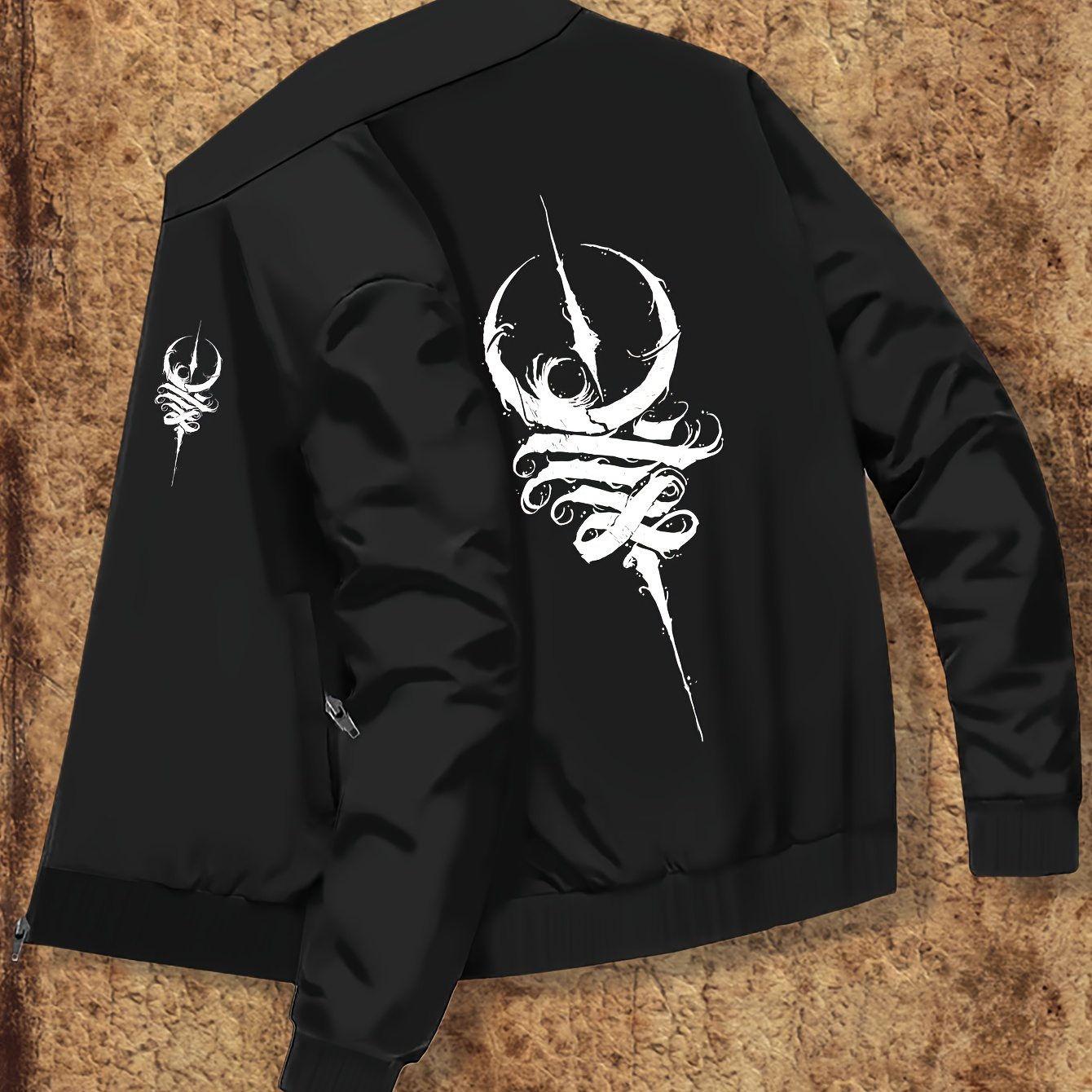 Moon Star Print Men's Lapel Sports Active Windproof Jackets With Pockets Men's Simple Style Clothing For Autumn Winter As Gifts Workout Training
Moon Star Print Men's Lapel Sports Active Windproof Jackets With Pockets Men's Simple Style Clothing For Autumn Winter As Gifts Workout Training