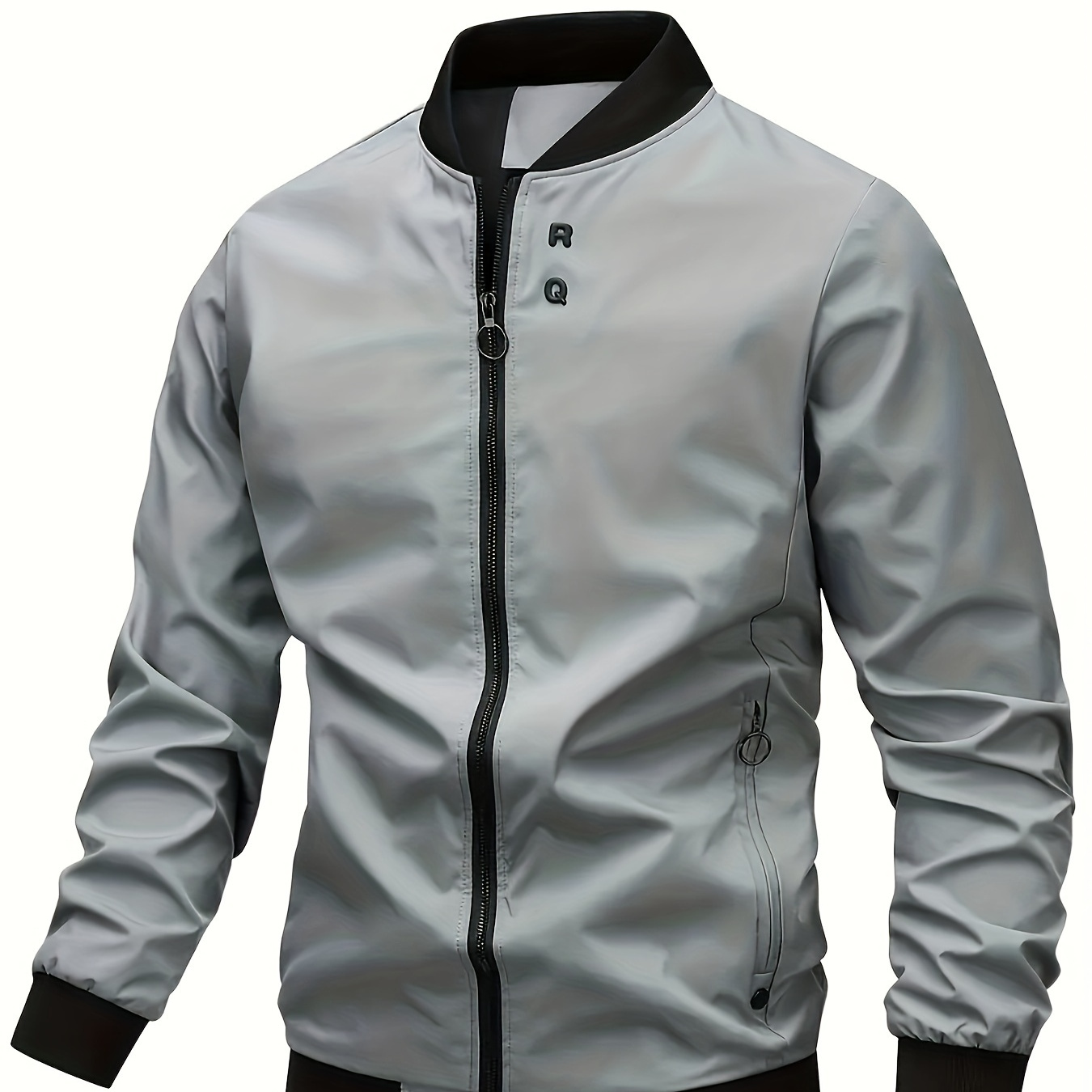 Veste zippée à col lettres décoratives , manteau décontracté et élégant, léger à longues, vêtements d'extérieur
Veste zippée à col lettres décoratives , manteau décontracté et élégant, léger à longues, vêtements d'extérieur