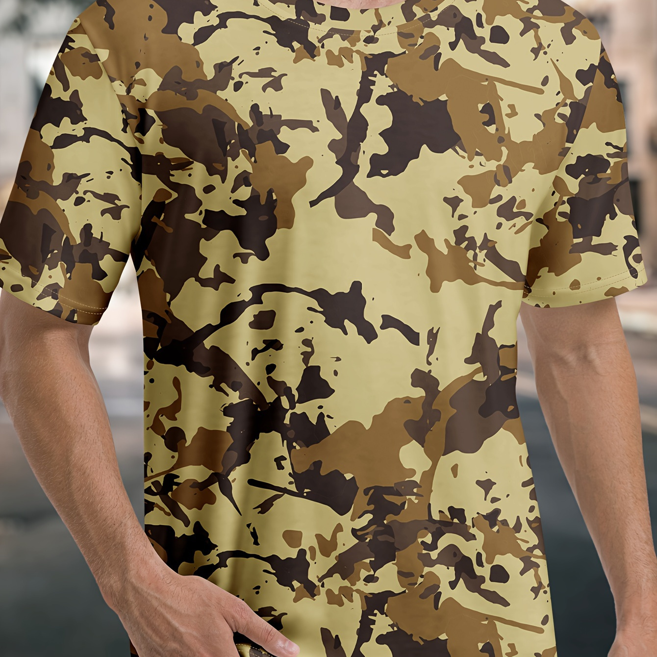 Men's Camouflage Print T-shirt, Casual Short Sleeve Crew Neck Tee, Men's Clothing For Outdoor
Men's Camouflage Print T-shirt, Casual Short Sleeve Crew Neck Tee, Men's Clothing For Outdoor