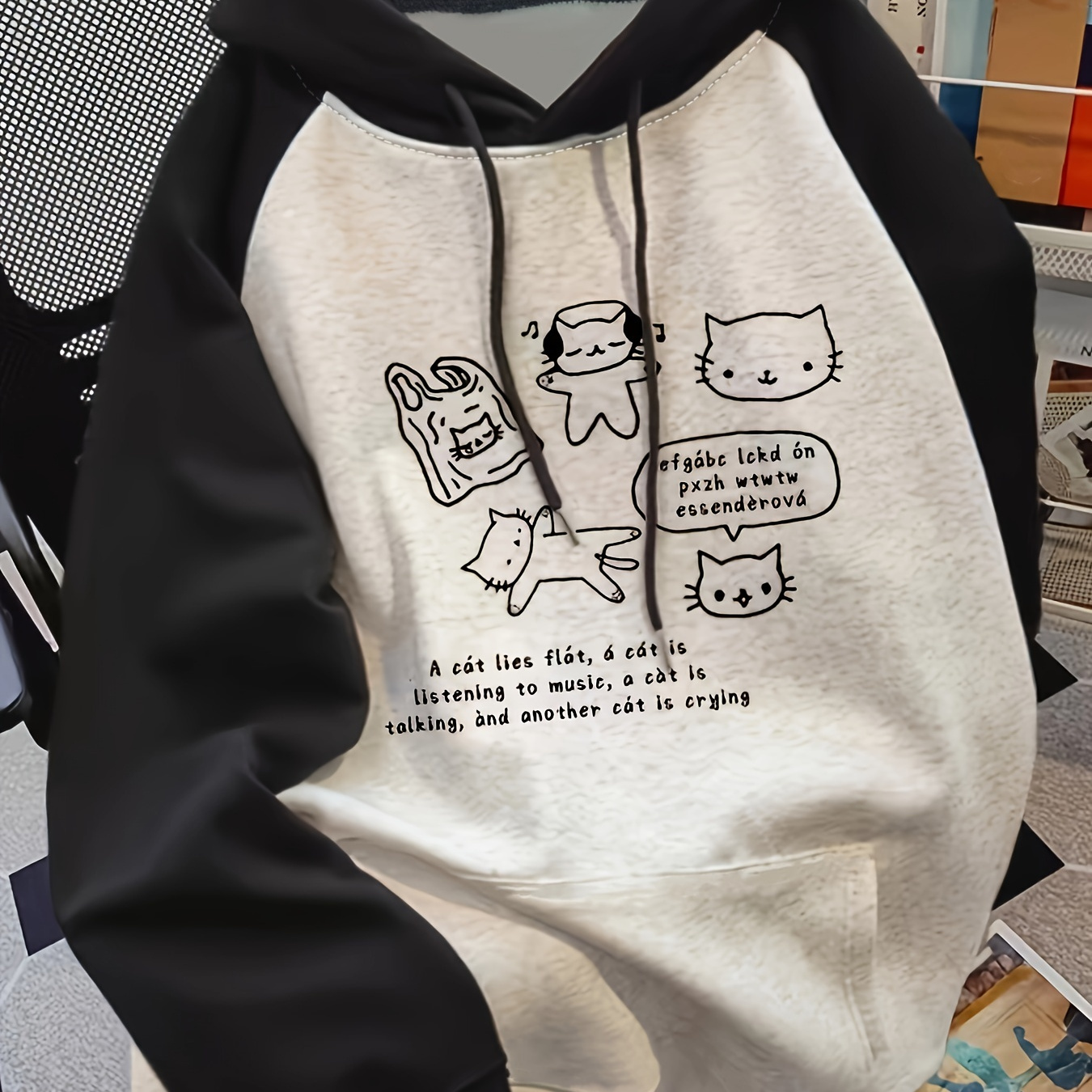 Casual Print Hoodie For Women, Polyester Knit Fabric With Elastane, Hooded Fall/winter Sweatshirt With Pockets, Loose Fit Pullover
Casual Print Hoodie For Women, Polyester Knit Fabric With Elastane, Hooded Fall/winter Sweatshirt With Pockets, Loose Fit Pullover