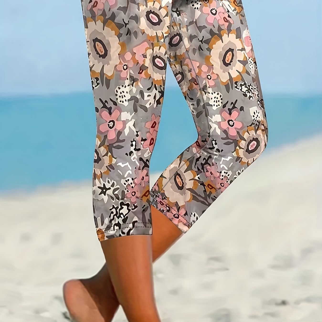 Floral Print Skinny Leggings, Casual Elastic Waist Stretchy Leggings For Spring & Summer, Women's Clothing
Floral Print Skinny Leggings, Casual Elastic Waist Stretchy Leggings For Spring & Summer, Women's Clothing
