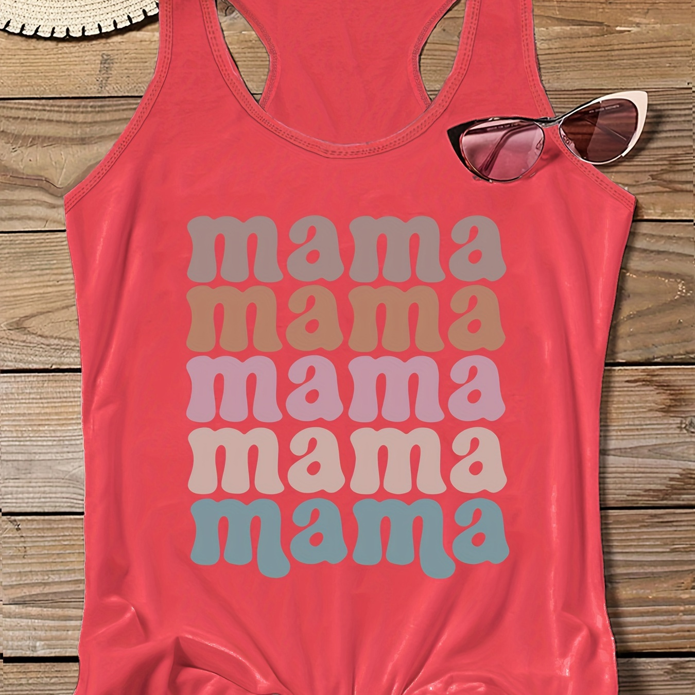 Women's Plus Sports Tank Top, Plus Size Mama Letter Print Racer Back Sleeveless Comfy Workout Tank Top
Women's Plus Sports Tank Top, Plus Size Mama Letter Print Racer Back Sleeveless Comfy Workout Tank Top