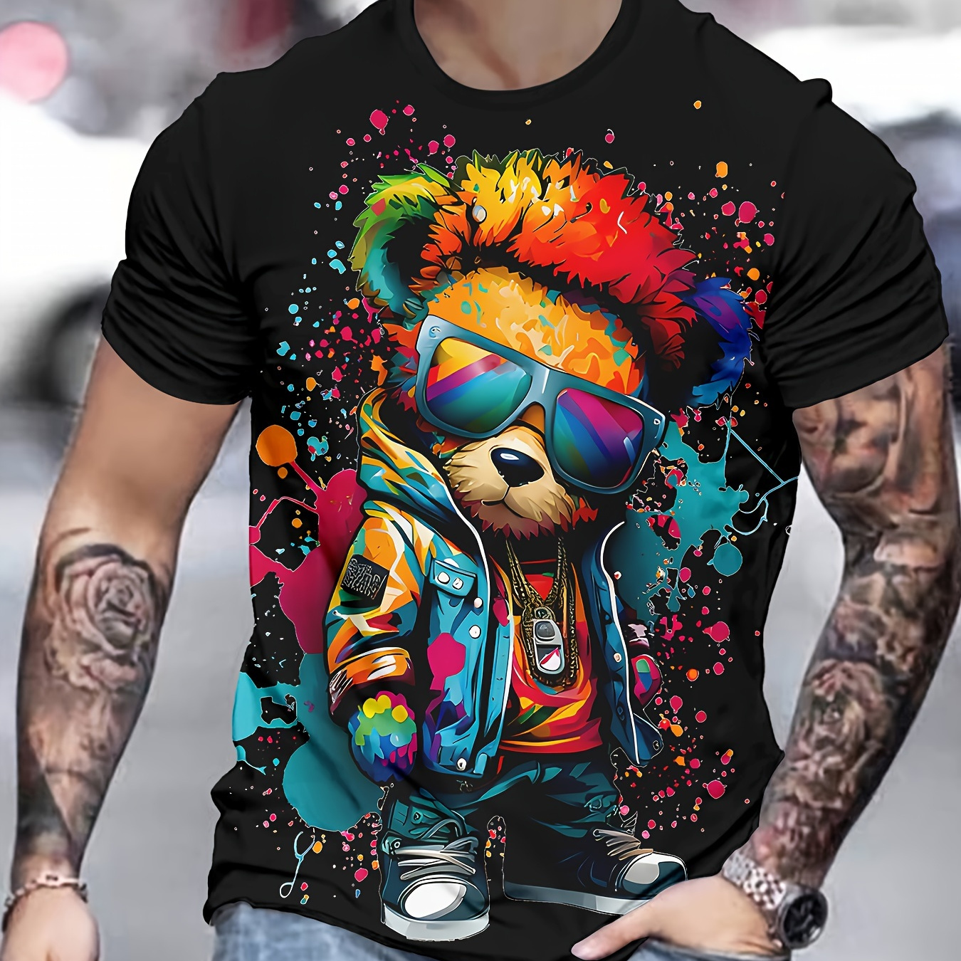 Men's Novelty 3d Printed Fashion T-shirt - Casual Polyester Crew Neck Tee With Unique , Machine Washable
Men's Novelty 3d Printed Fashion T-shirt - Casual Polyester Crew Neck Tee With Unique , Machine Washable