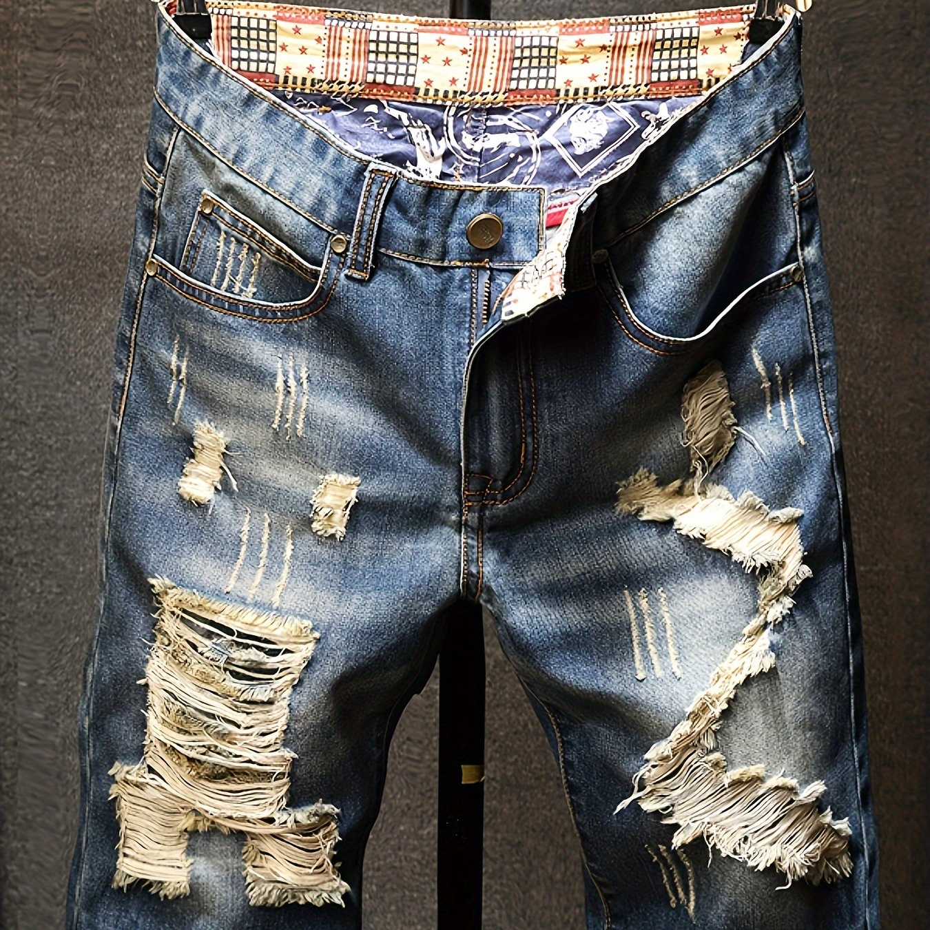 Men's Stylish Loose Solid Ripped Denim Shorts With Pockets, Active Breathable Comfy Jeans For Summer Outdoor Activities
Men's Stylish Loose Solid Ripped Denim Shorts With Pockets, Active Breathable Comfy Jeans For Summer Outdoor Activities