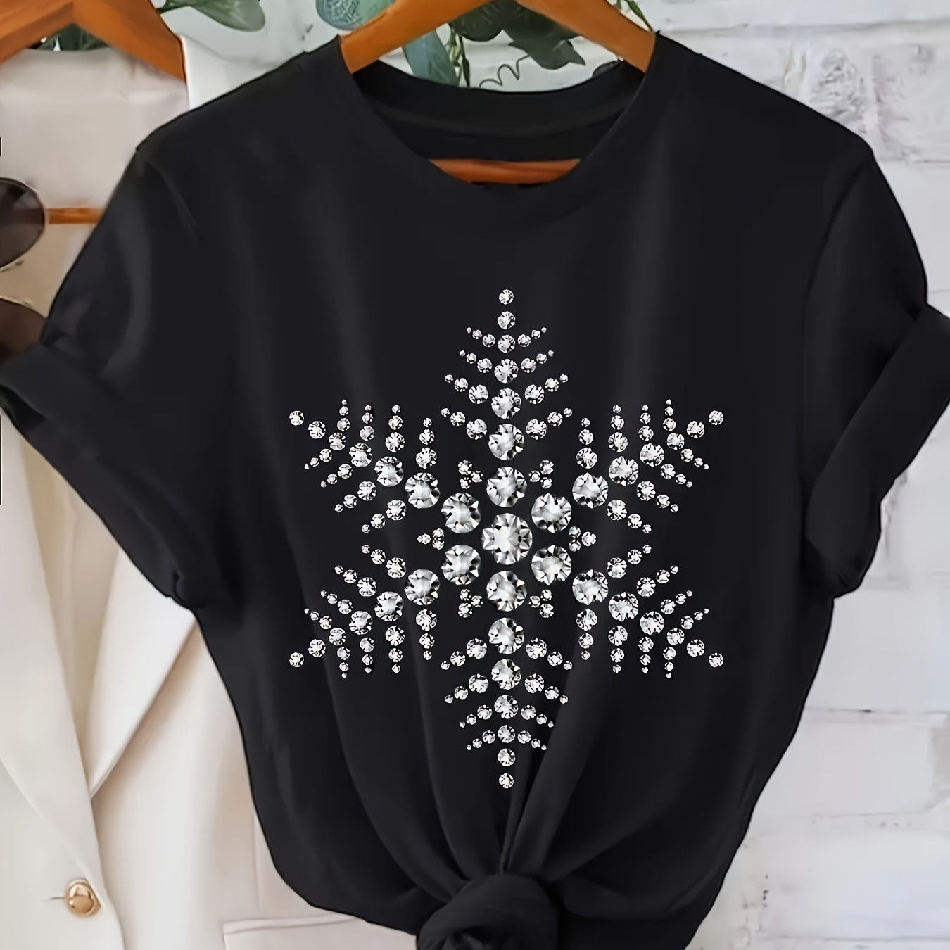 Short Sleeved, Diamonds Shape Printed Round Neck Women's Casual Short Sleeved Top, Women's Clothing, ,
Short Sleeved, Diamonds Shape Printed Round Neck Women's Casual Short Sleeved Top, Women's Clothing, ,
