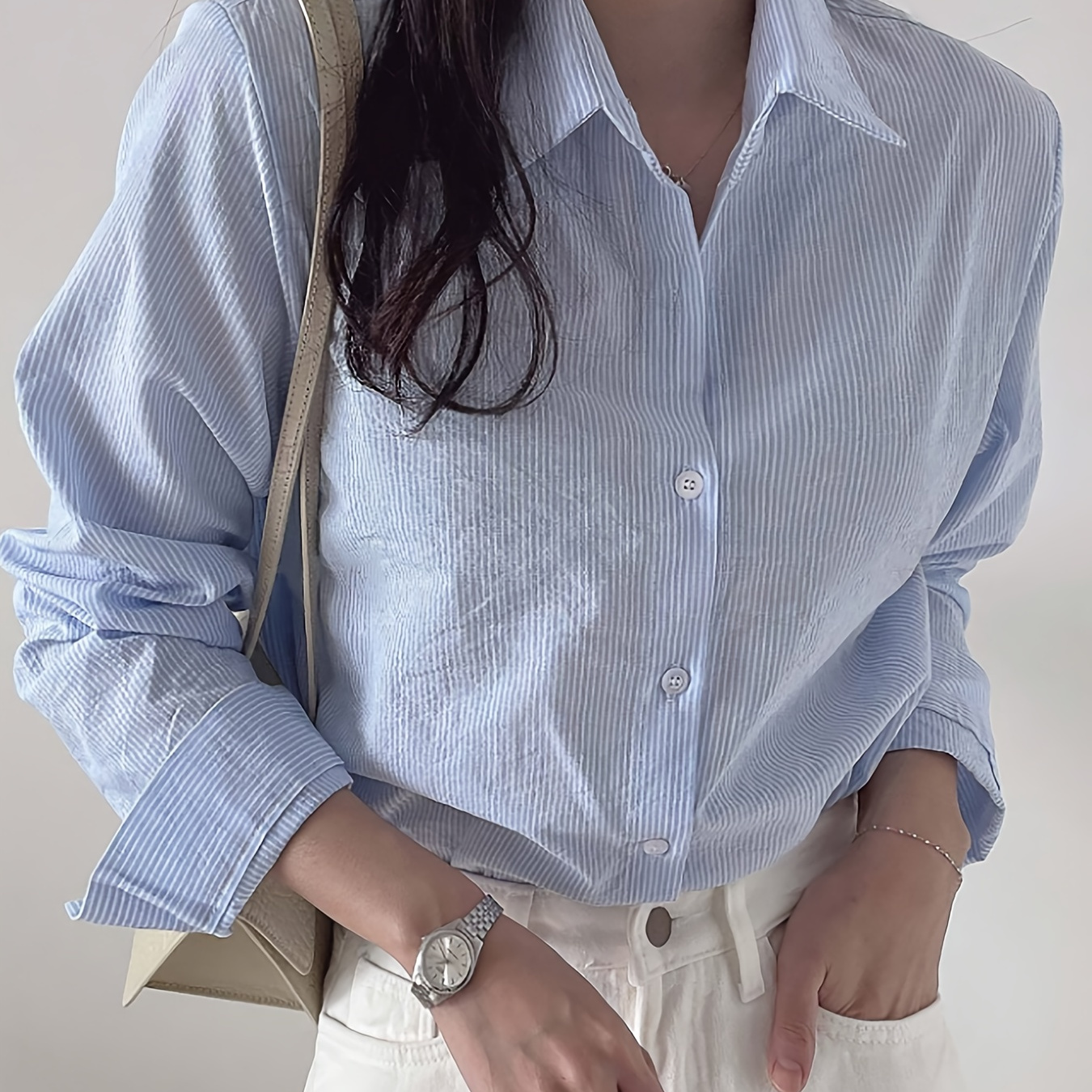 Chemise à rayures à simple boutonnage, chemise décontractée à manches longues pour et , vêtements pour femmes
Chemise à rayures à simple boutonnage, chemise décontractée à manches longues pour et , vêtements pour femmes