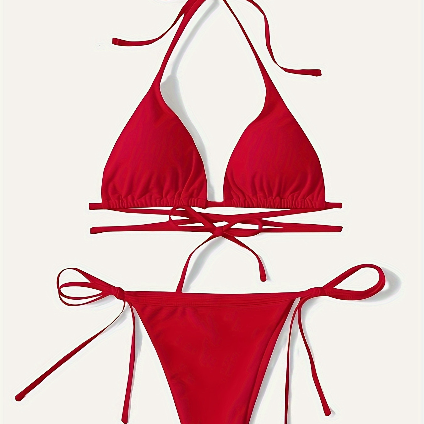 Solid Color Triangle 2 Piece Set Bikini, Halter V Neck Tie Back Backless High Cut Tie Side Swimsuits, Women's Swimwear & Clothing
Solid Color Triangle 2 Piece Set Bikini, Halter V Neck Tie Back Backless High Cut Tie Side Swimsuits, Women's Swimwear & Clothing