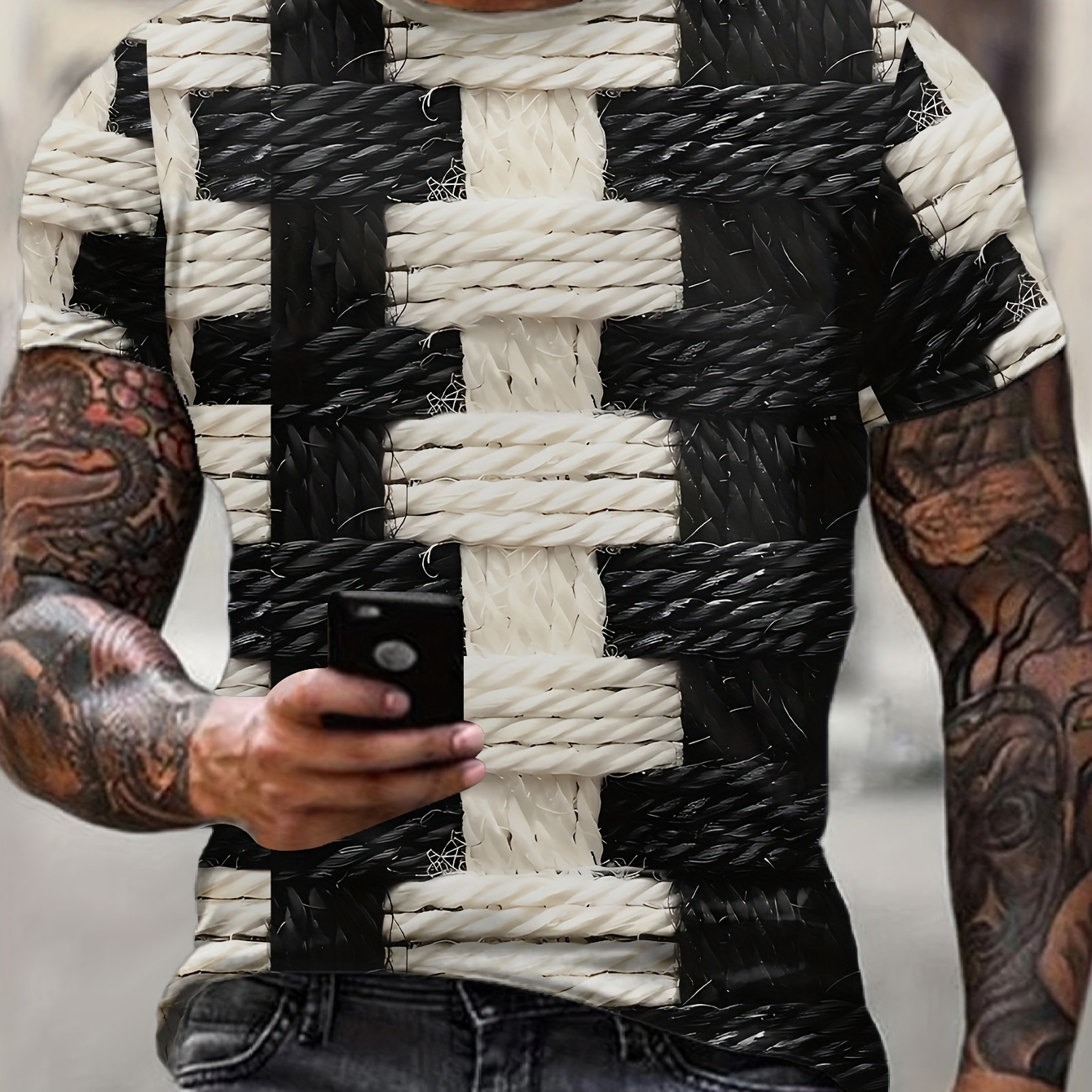 Men's Checkered Print T-shirt, Casual Short Sleeve Crew Neck Tee, Men's Clothing For Outdoor
Men's Checkered Print T-shirt, Casual Short Sleeve Crew Neck Tee, Men's Clothing For Outdoor