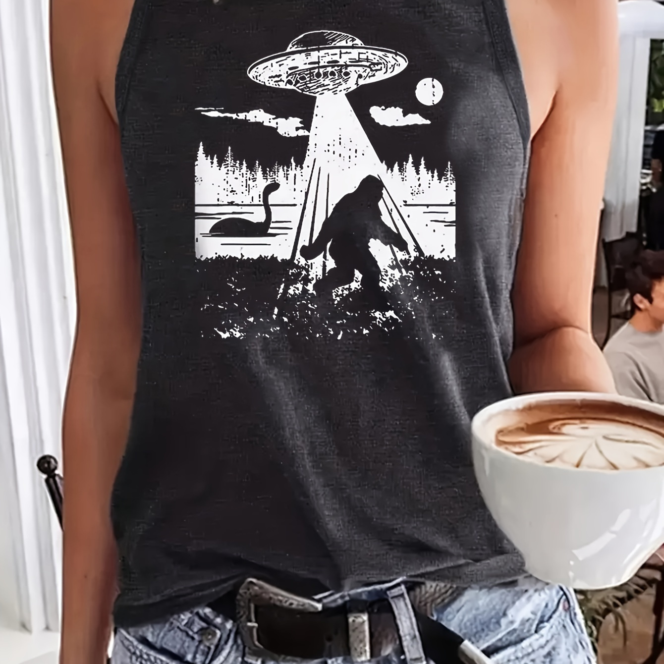 Graphic Print Crew Neck Tank Top, Casual Sleeveless Tank Top For Summer, Women's Clothing
Graphic Print Crew Neck Tank Top, Casual Sleeveless Tank Top For Summer, Women's Clothing