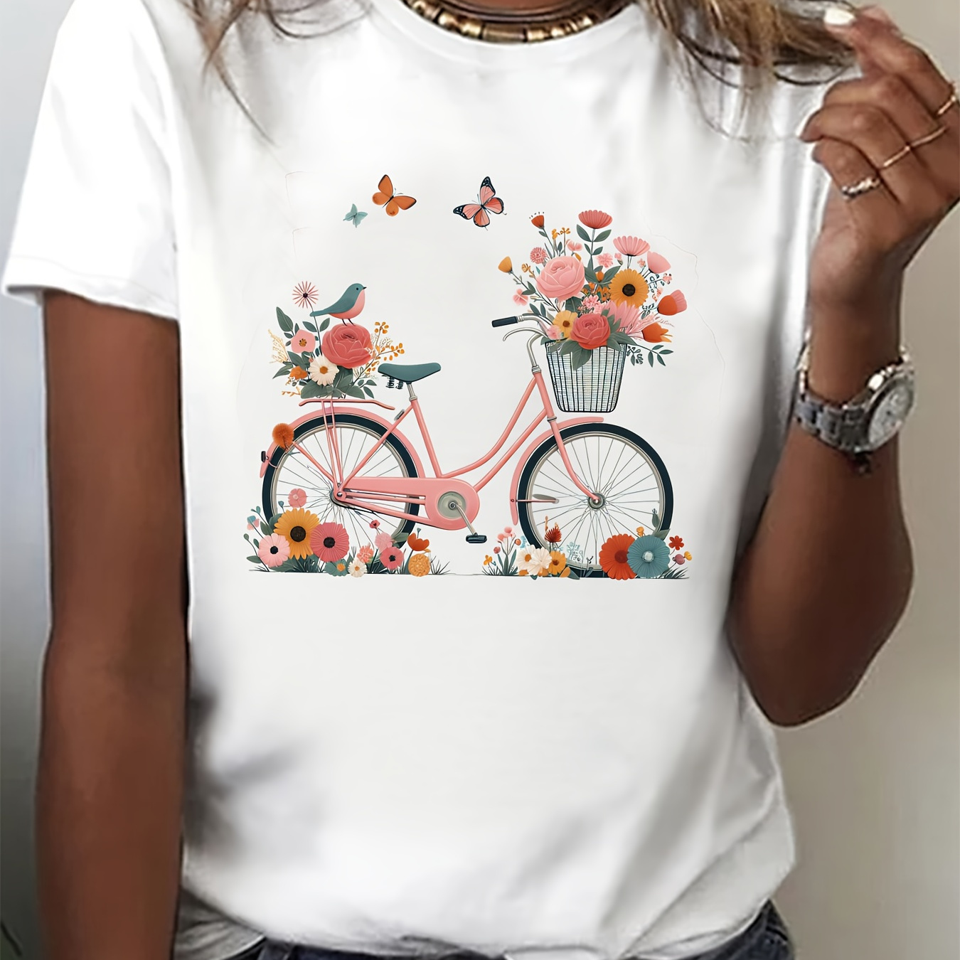 Graphic Print T-shirt, Short Sleeve Crew Neck Casual Top For Summer & Spring, Women's Clothing
Graphic Print T-shirt, Short Sleeve Crew Neck Casual Top For Summer & Spring, Women's Clothing