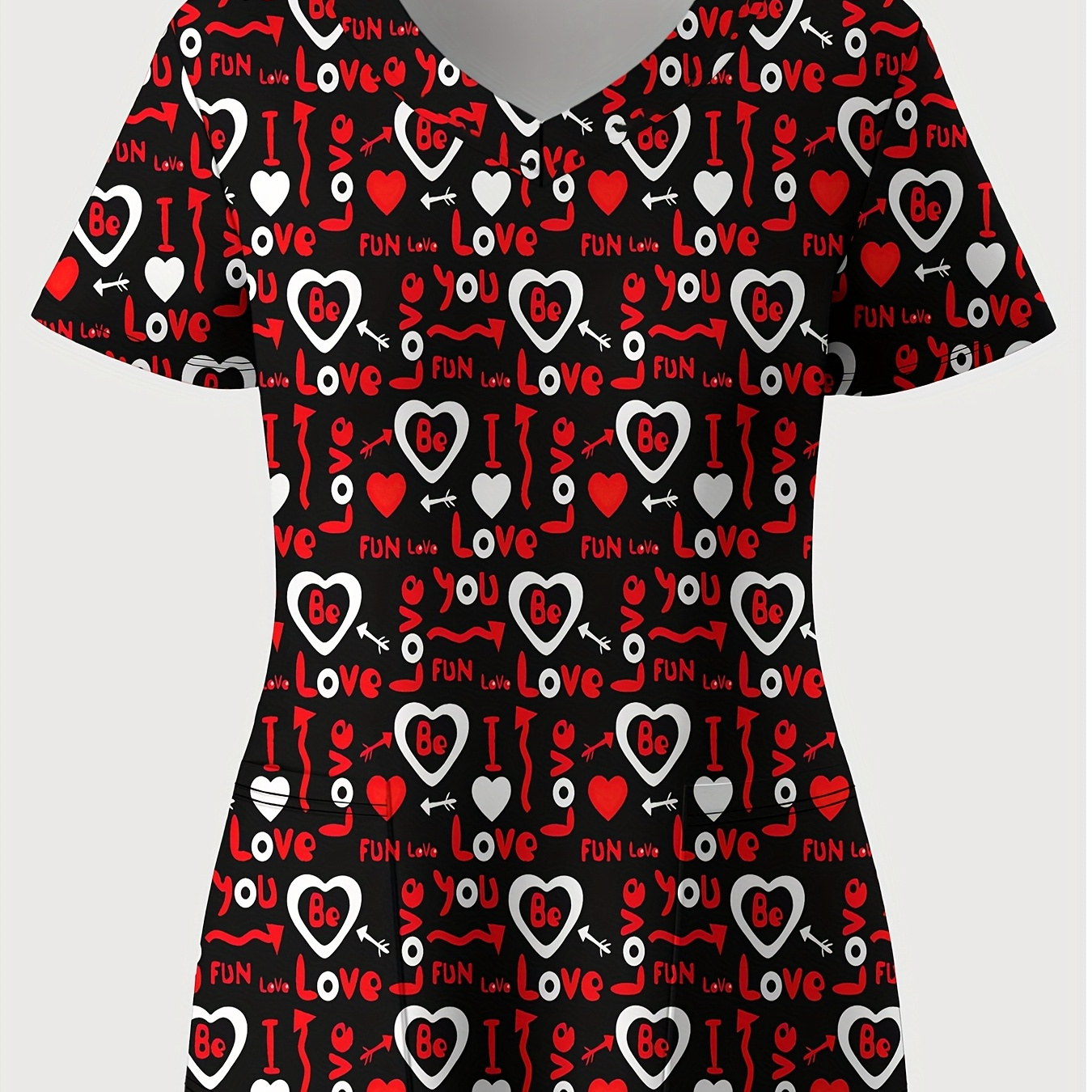 Plus Size Chic Valentine's Day V-neck Top For Women - Sexy & Casual With 3d Heart Print In , Short Sleeves, Breathable Polyester, Machine Washable
Plus Size Chic Valentine's Day V-neck Top For Women - Sexy & Casual With 3d Heart Print In , Short Sleeves, Breathable Polyester, Machine Washable