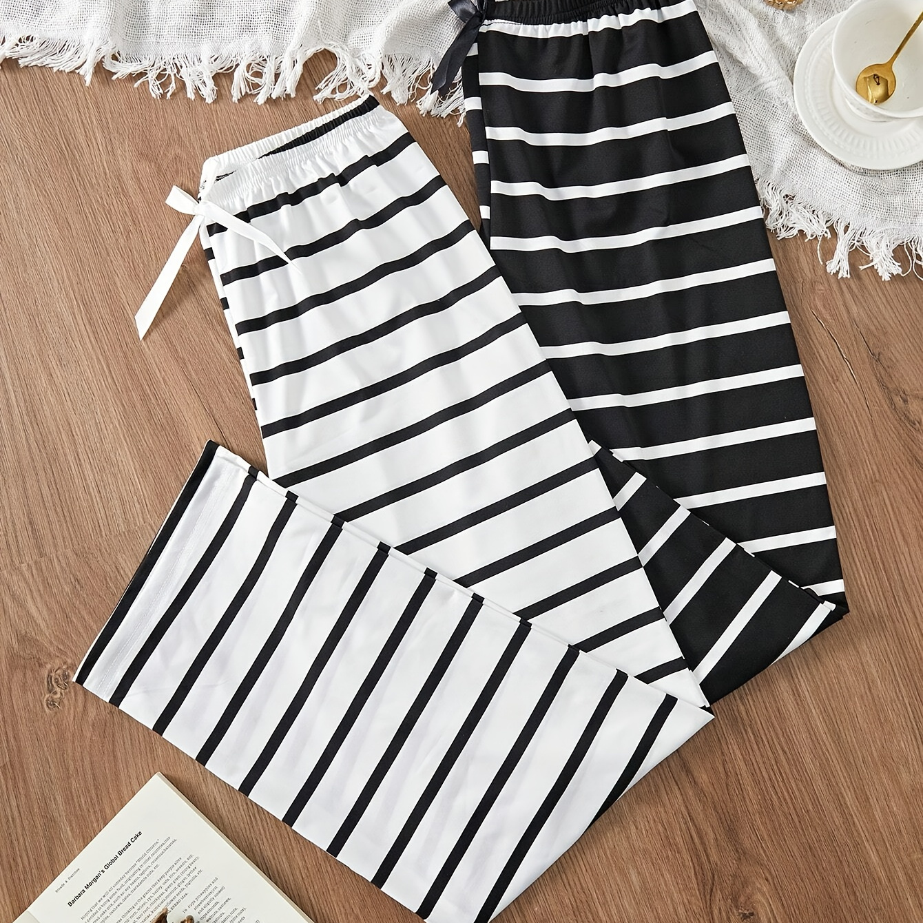 Women's Casual Striped Pajama Pants Set, 2-pack, Polyester Knit Fabric, Adult Fall/winter Sleepwear
Women's Casual Striped Pajama Pants Set, 2-pack, Polyester Knit Fabric, Adult Fall/winter Sleepwear