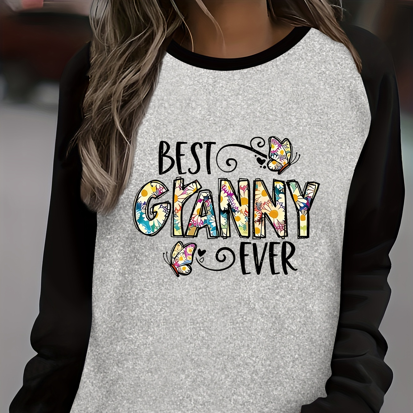 Best Granny Ever Graphic Neck Long Sleeve T-shirt Polyester Casual Knit Applique Top For All
Best Granny Ever Graphic Neck Long Sleeve T-shirt Polyester Casual Knit Applique Top For All