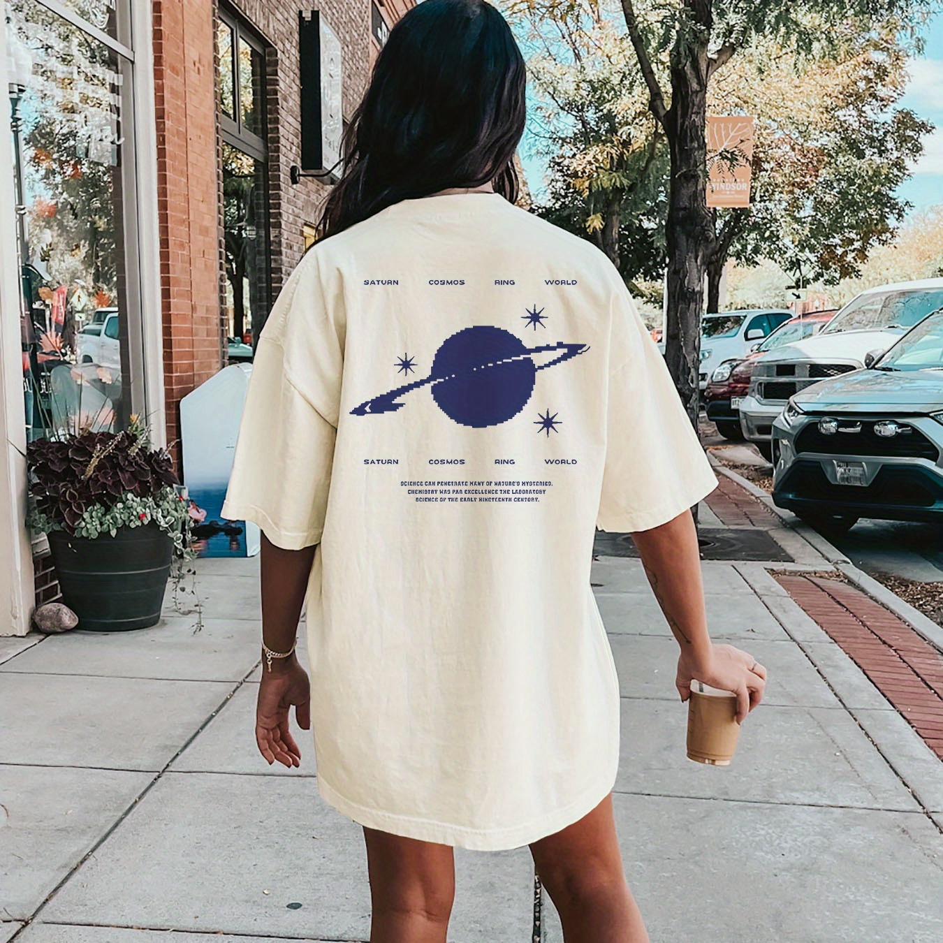 Planet Print Crew Neck Tee Dress, Casual Short Sleeve Dress For Spring & Summer, Women's Clothing
Planet Print Crew Neck Tee Dress, Casual Short Sleeve Dress For Spring & Summer, Women's Clothing