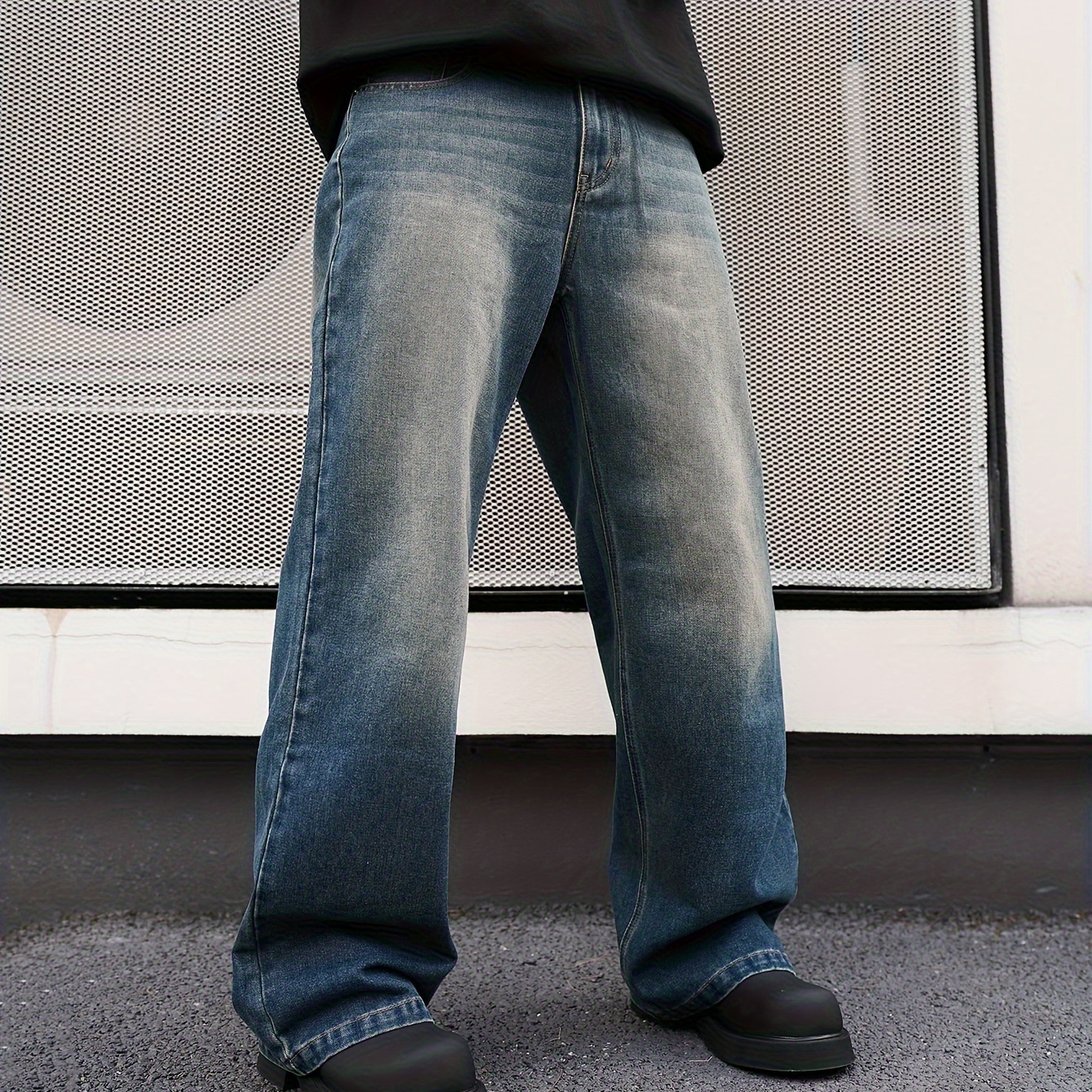 Washed Denim Jeans - Casual Straight-leg, Non-stretch, Machine Washable - Spring/fall
Washed Denim Jeans - Casual Straight-leg, Non-stretch, Machine Washable - Spring/fall