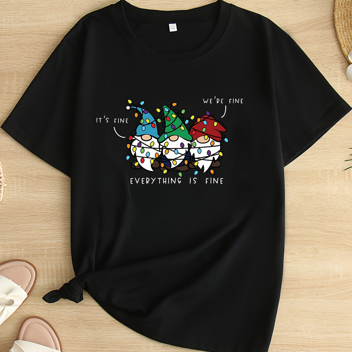 Plus Size Gnomes Print T-shirt, Casual Crew Neck Short Sleeve Top For , Women's Plus Size Clothing
Plus Size Gnomes Print T-shirt, Casual Crew Neck Short Sleeve Top For , Women's Plus Size Clothing