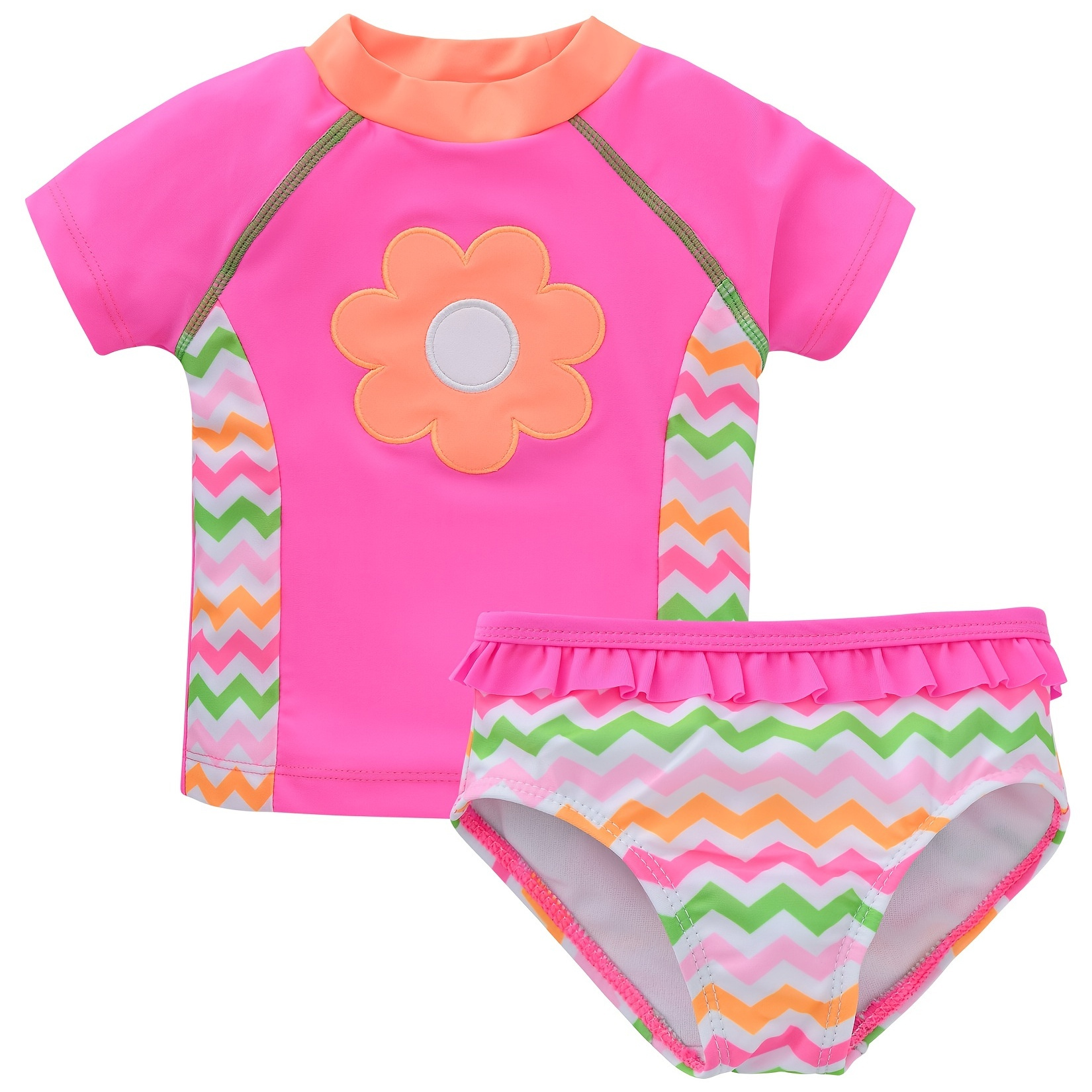 2pcs Girls Floral Graphic Short Sleeve Top & Striped Shorts Tankini Swimsuit Set Summer Beach Clothes Bathing Suits
2pcs Girls Floral Graphic Short Sleeve Top & Striped Shorts Tankini Swimsuit Set Summer Beach Clothes Bathing Suits